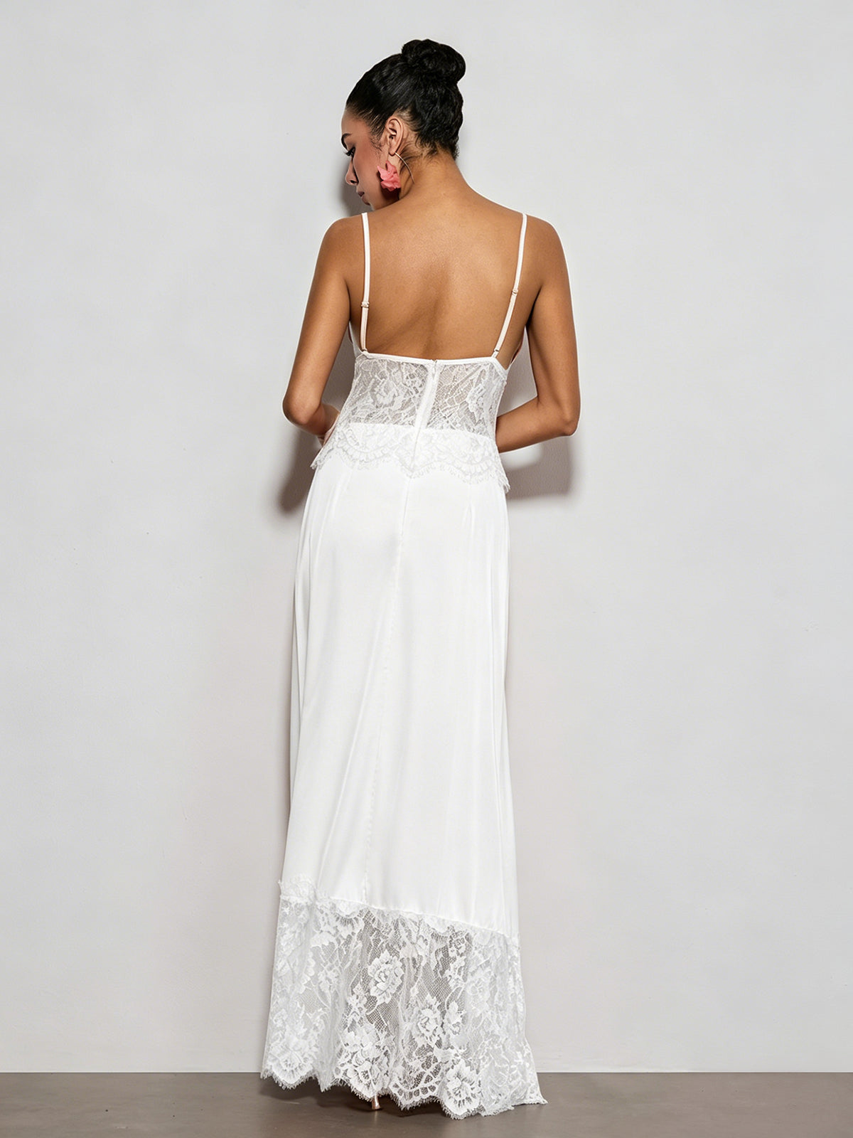 Erastes Spaghetti Lace Maxi Dress In White
