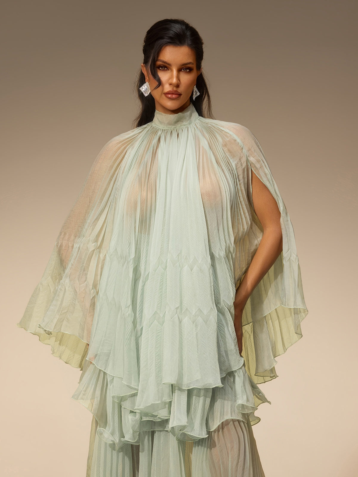 Aldeva Bat Sleeve Pleated Skirt Set