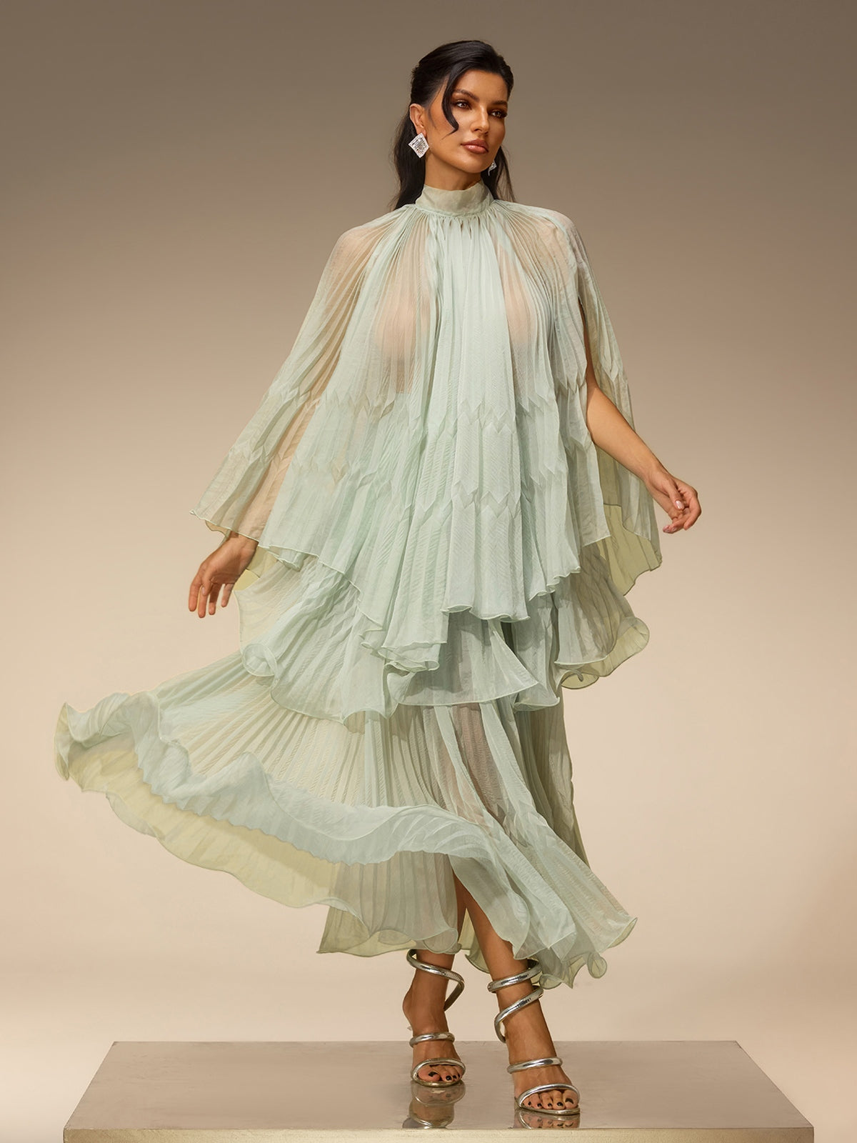 Aldeva Bat Sleeve Pleated Skirt Set