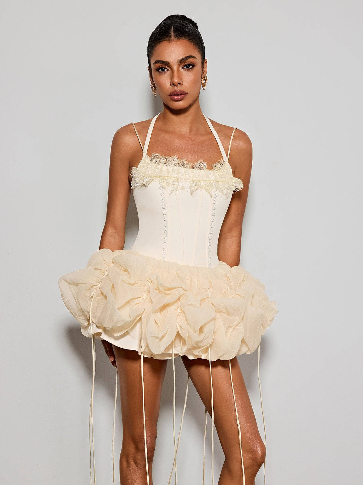 Aldrics Halterneck Fringe Mini Dress