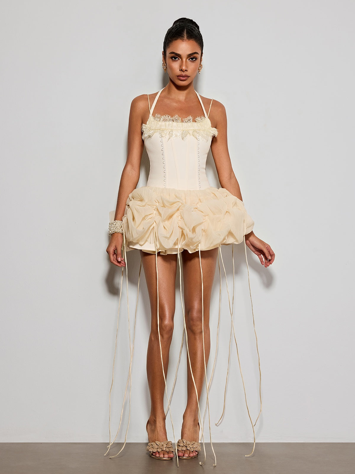Aldrics Halterneck Fringe Mini Dress