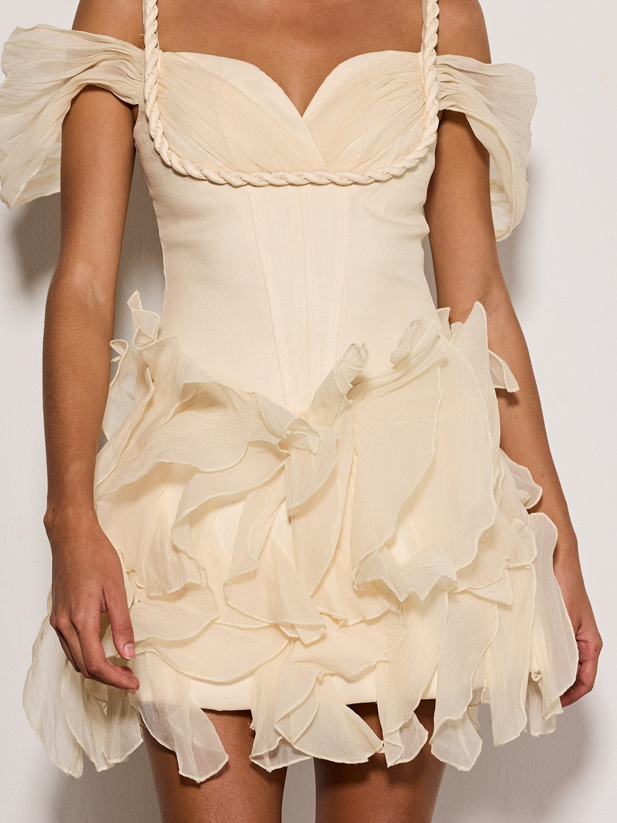 Althero Off Shoulder Ruffle Mini Dress