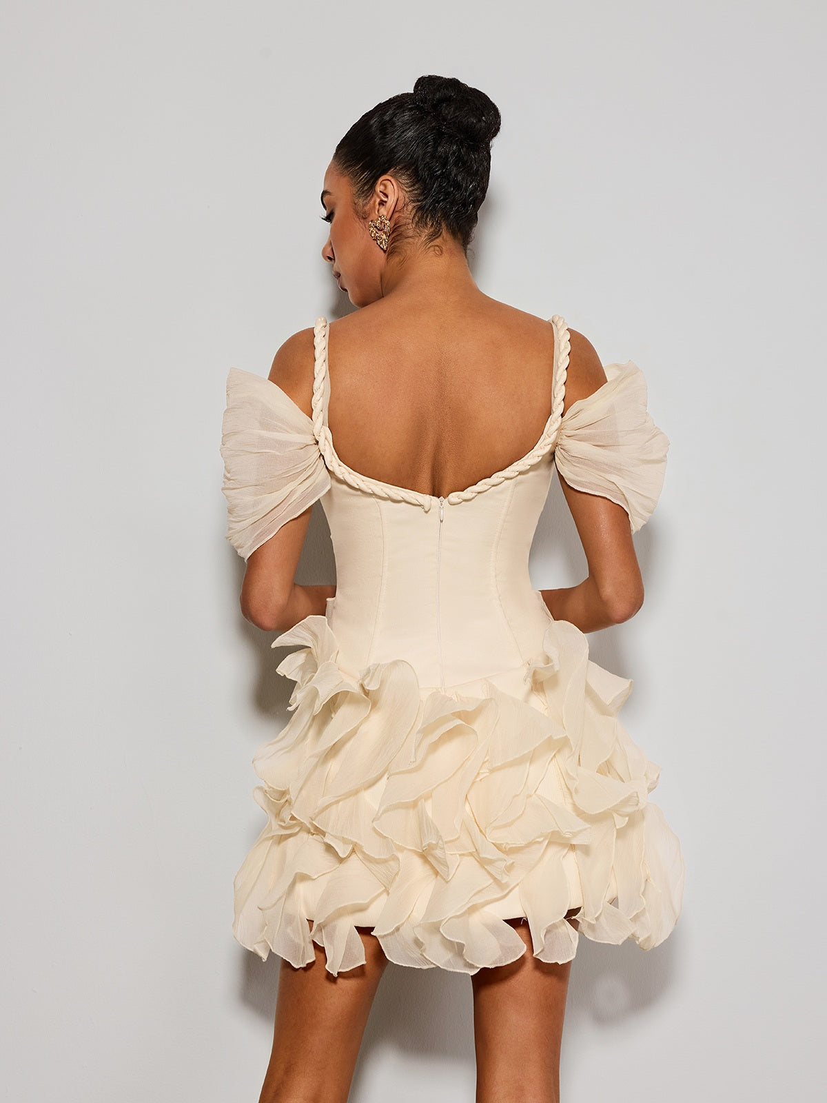 Althero Off Shoulder Ruffle Mini Dress