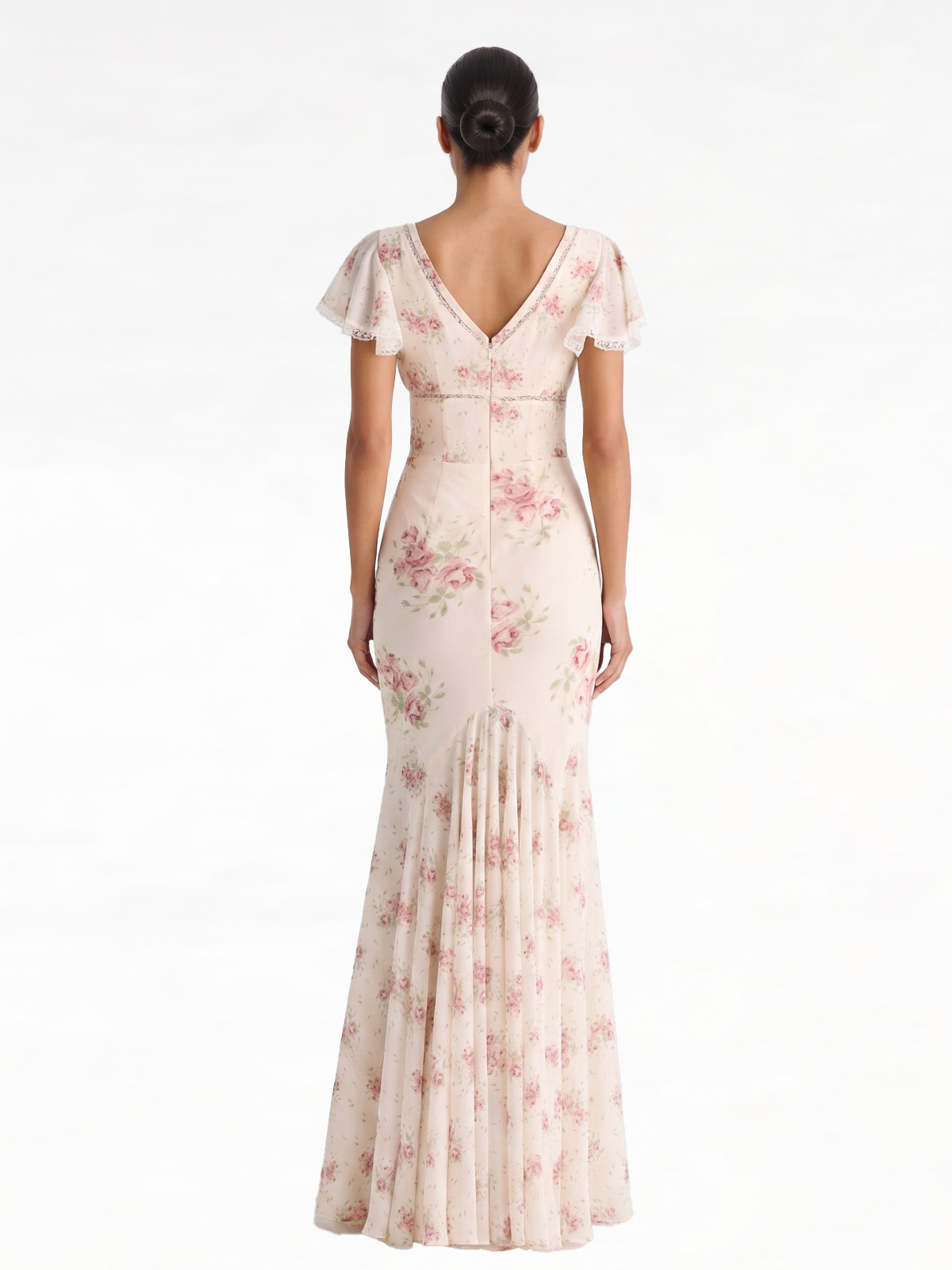 Ashgar Puff Sleeve Floral Maxi Dress