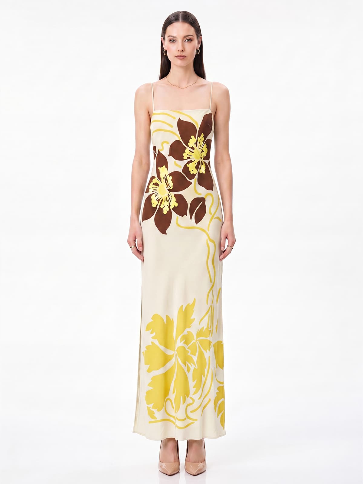 Ashgar Spaghetti Floral Maxi Dress