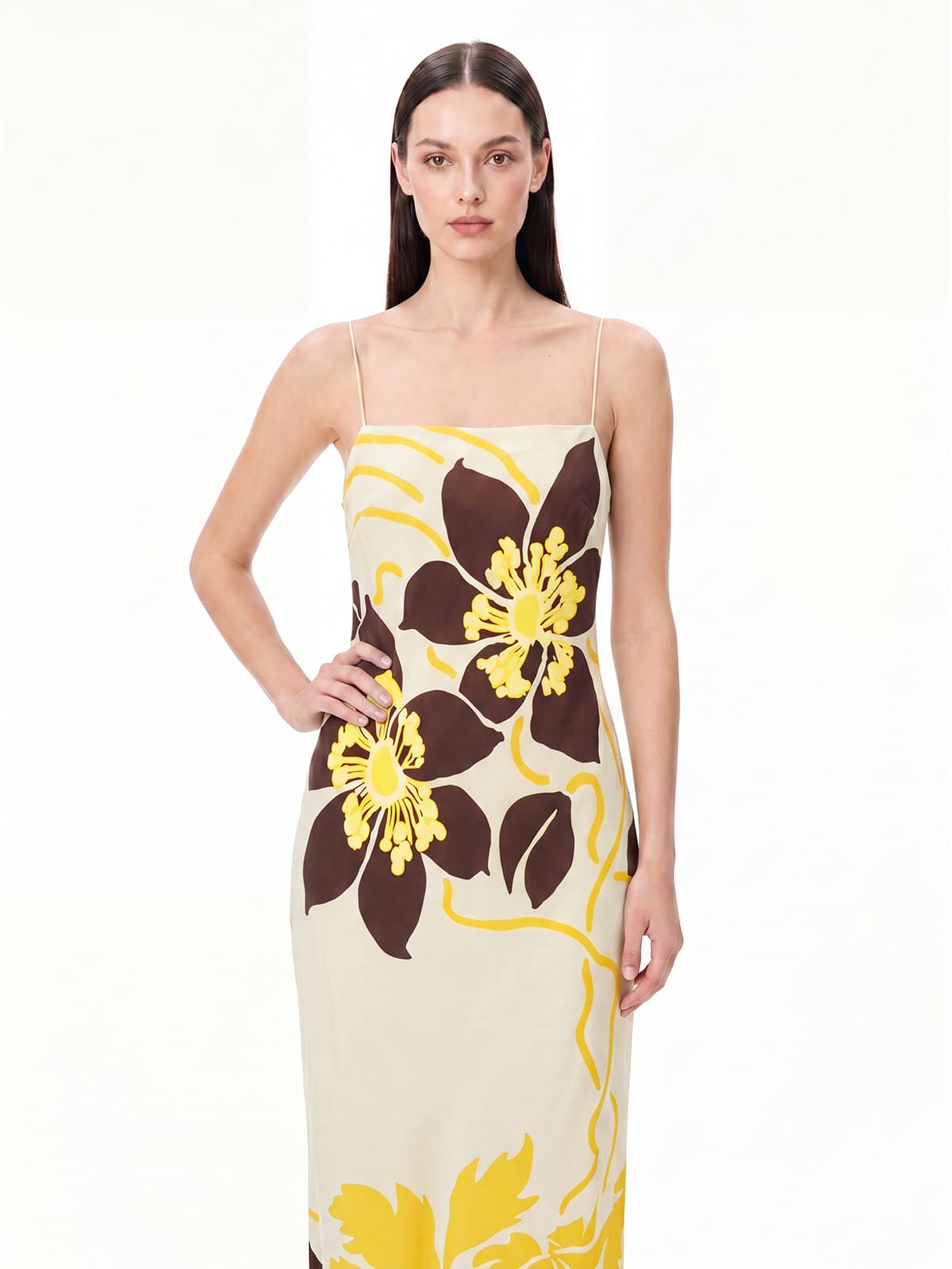 Ashgar Spaghetti Floral Maxi Dress