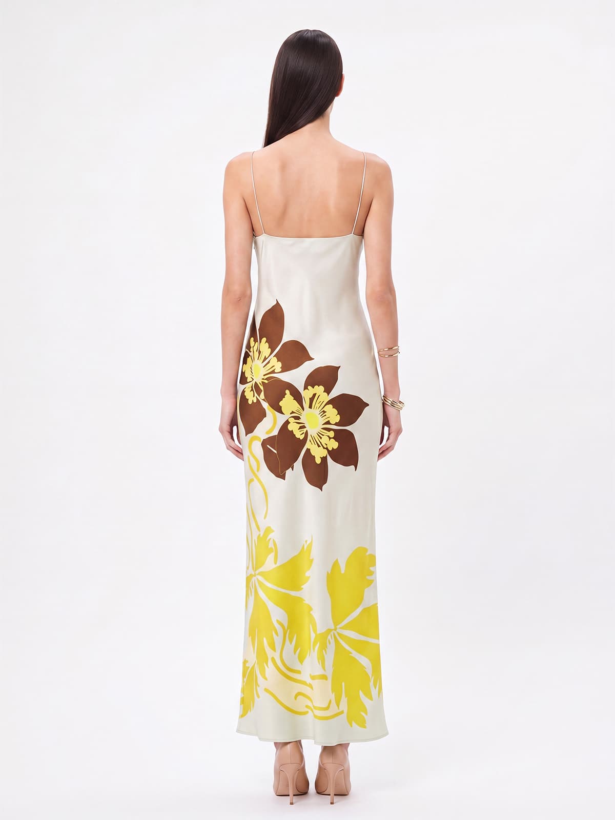 Ashgar Spaghetti Floral Maxi Dress