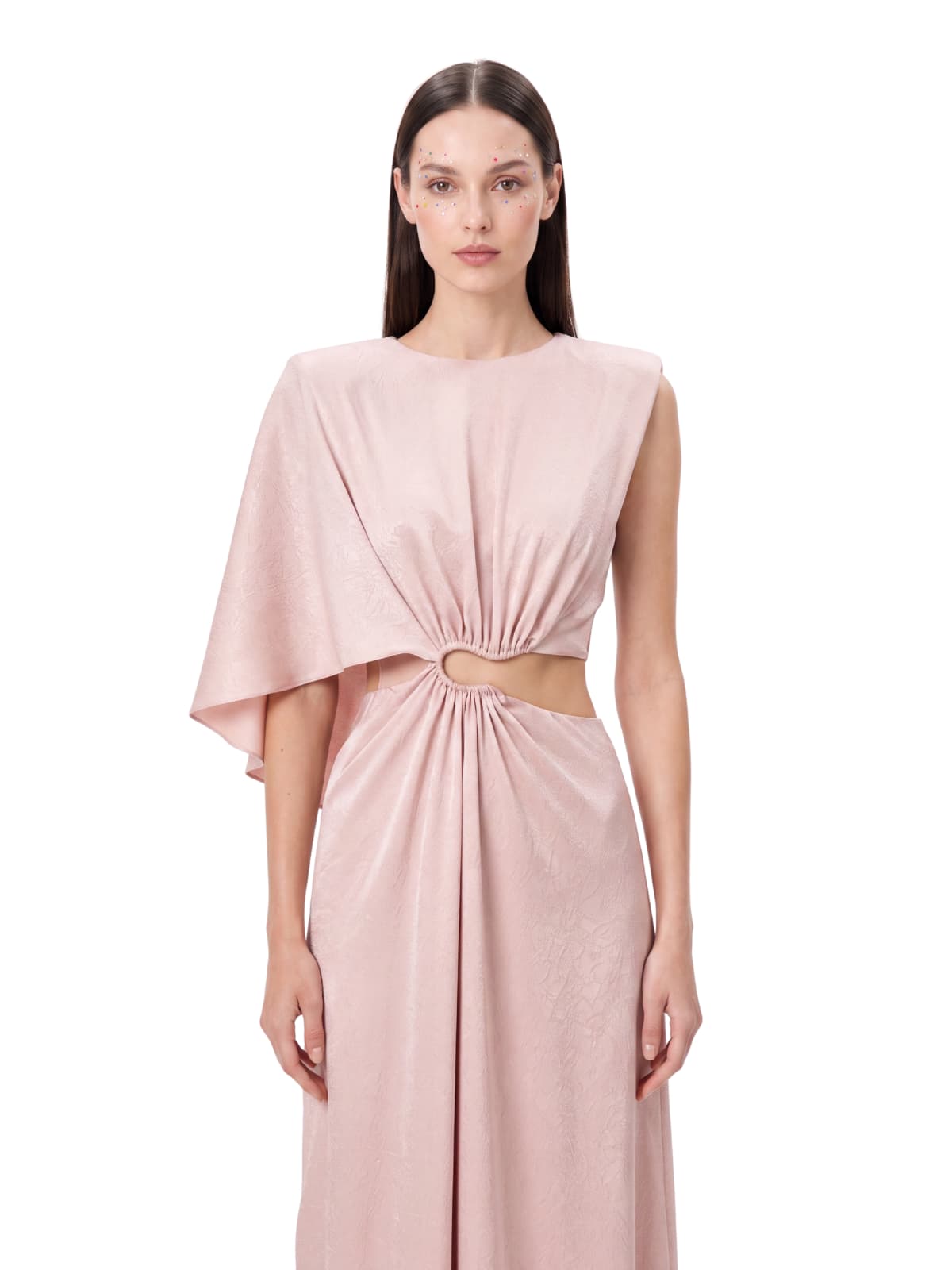 Aumira Cape Sleeve Cutout Maxi Dress