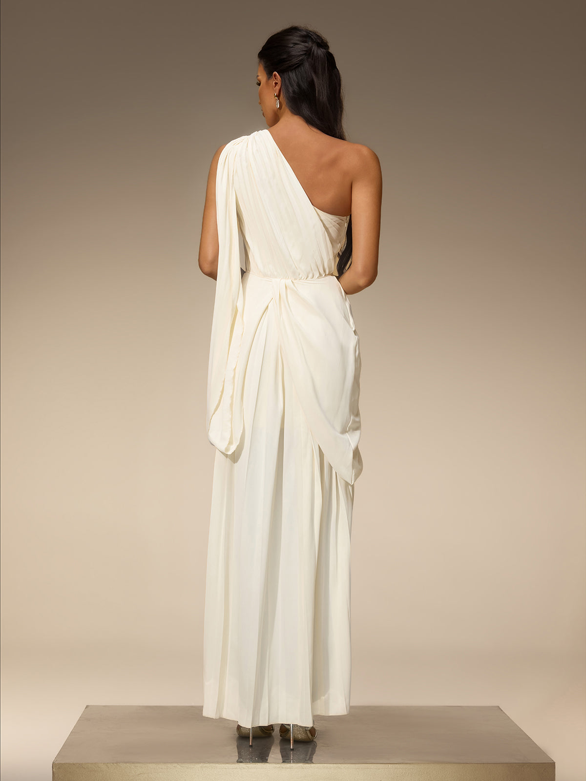 Branwen One Shoulder Ruched Split Maxi Dress