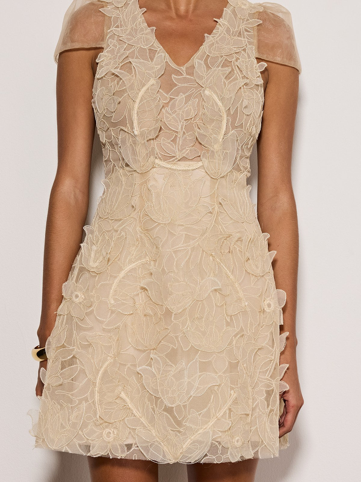 Bravik V Neck Flower Mini Dress