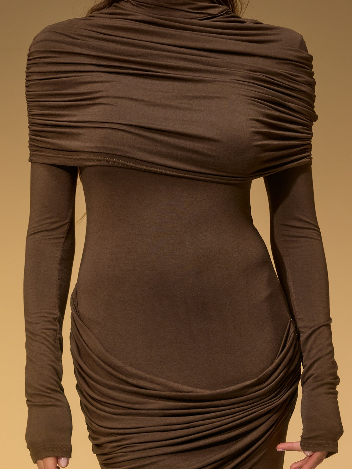 Cavero Cape Ruched Maxi Dress