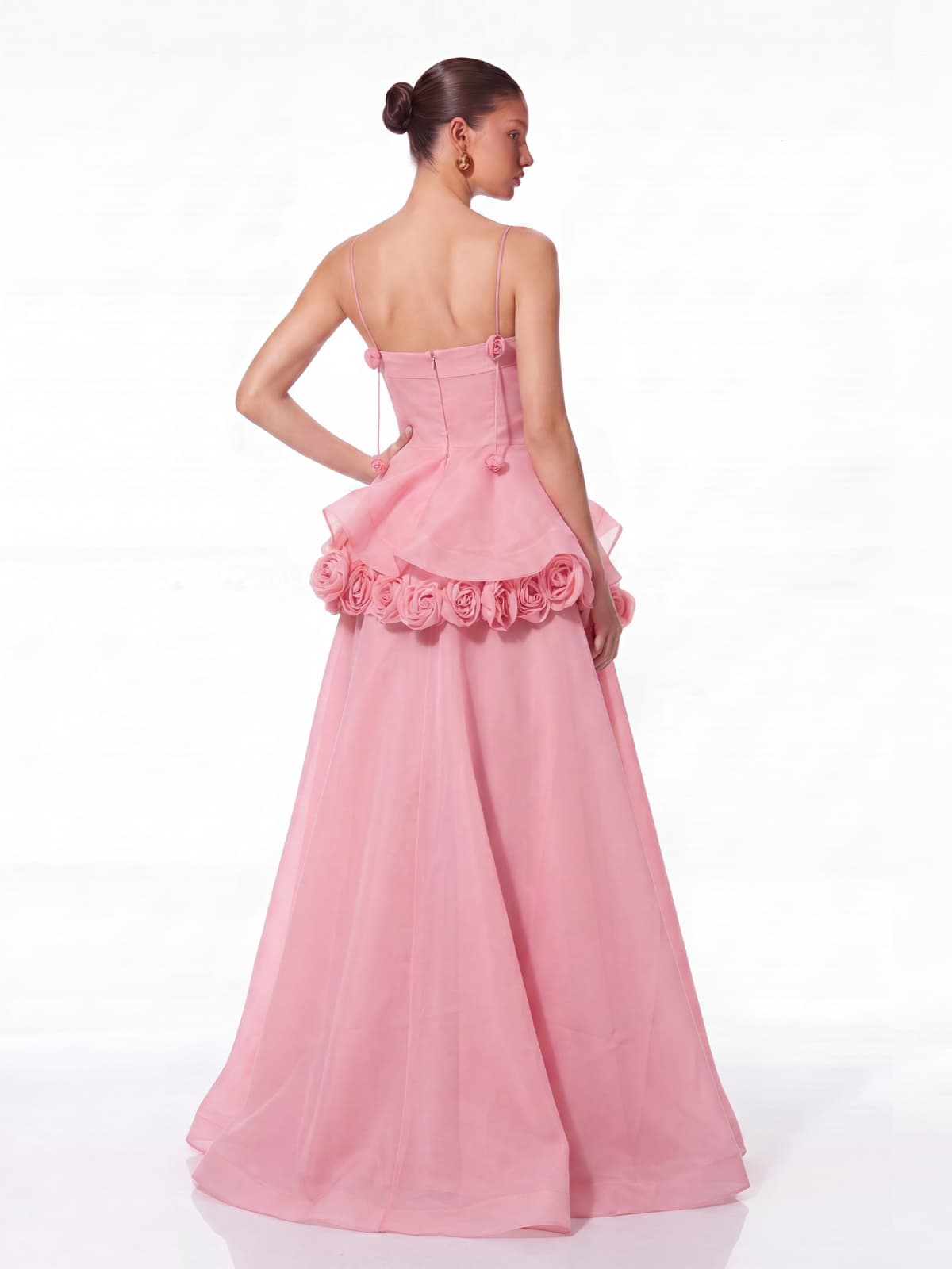 Cydran Spaghetti Flower Maxi Dress In Pink