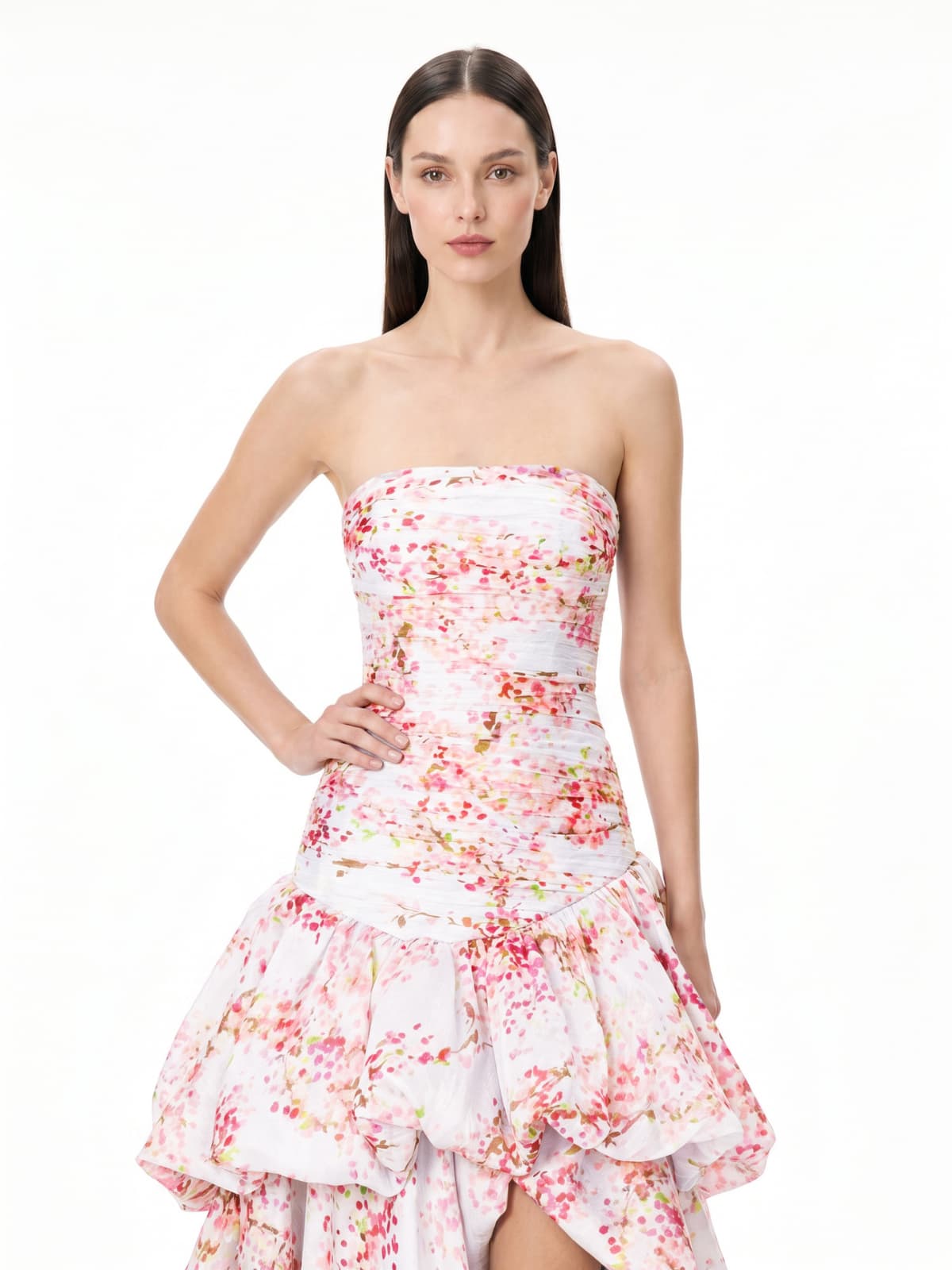 Dorevin Strapless Floral Bubble Maxi Dress