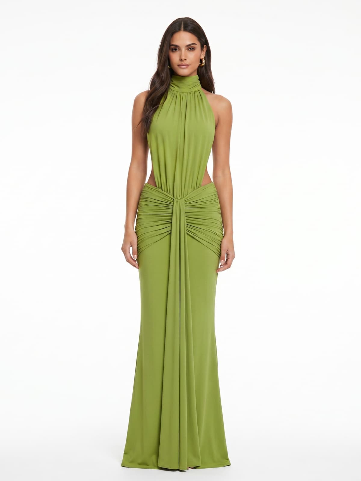 Drakar Backless Ruched Maxi Dress