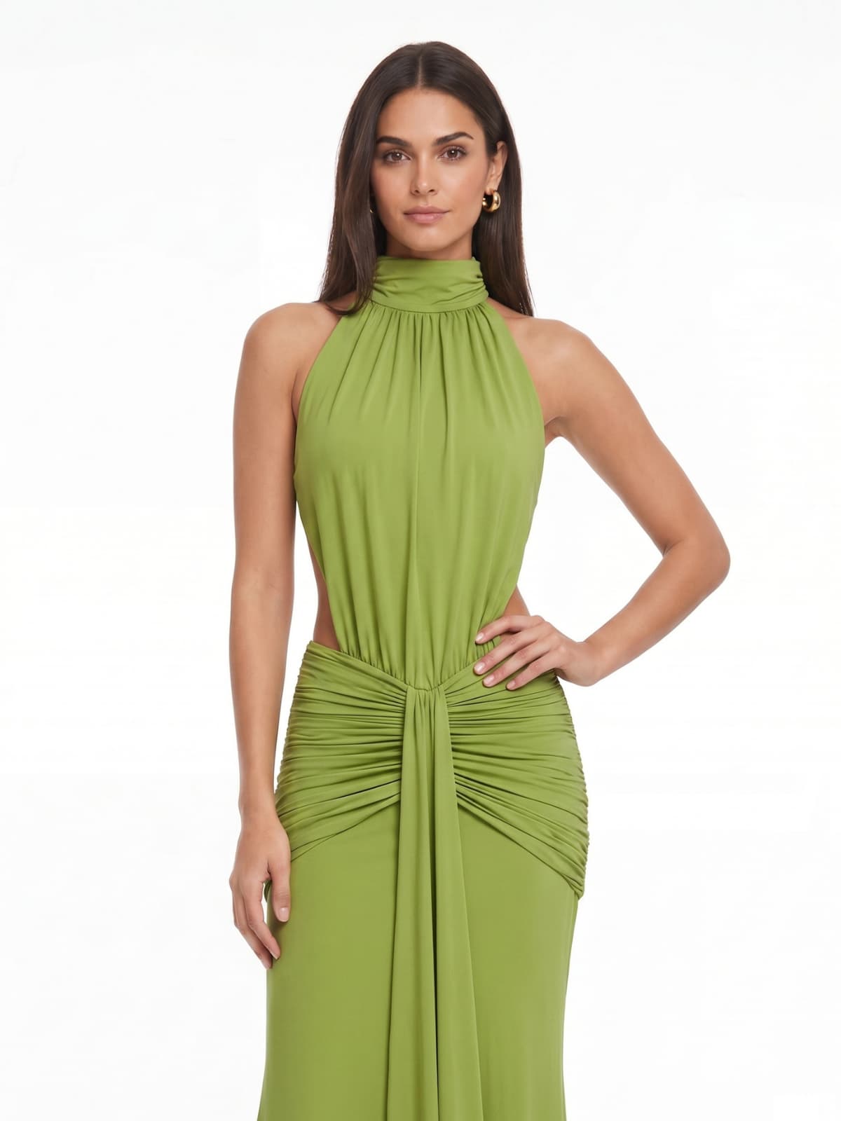 Drakar Backless Ruched Maxi Dress
