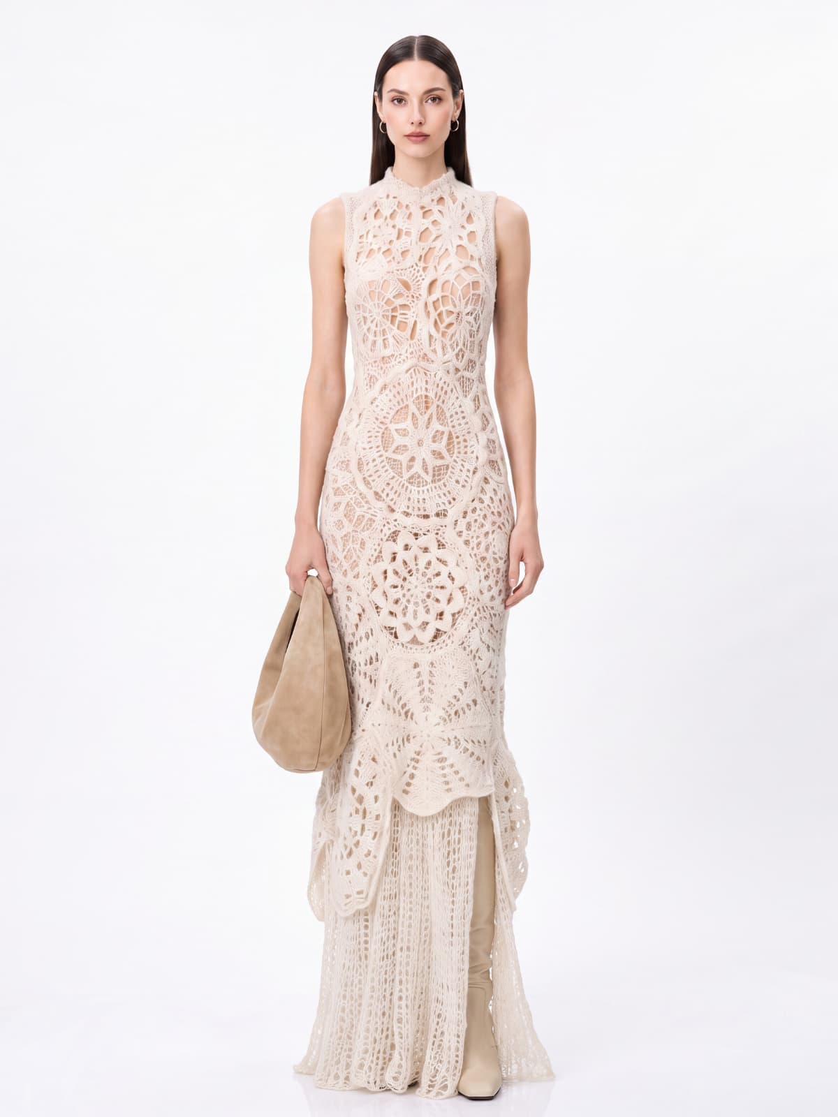 Drelian Open Back Knit Cutout Maxi Dress