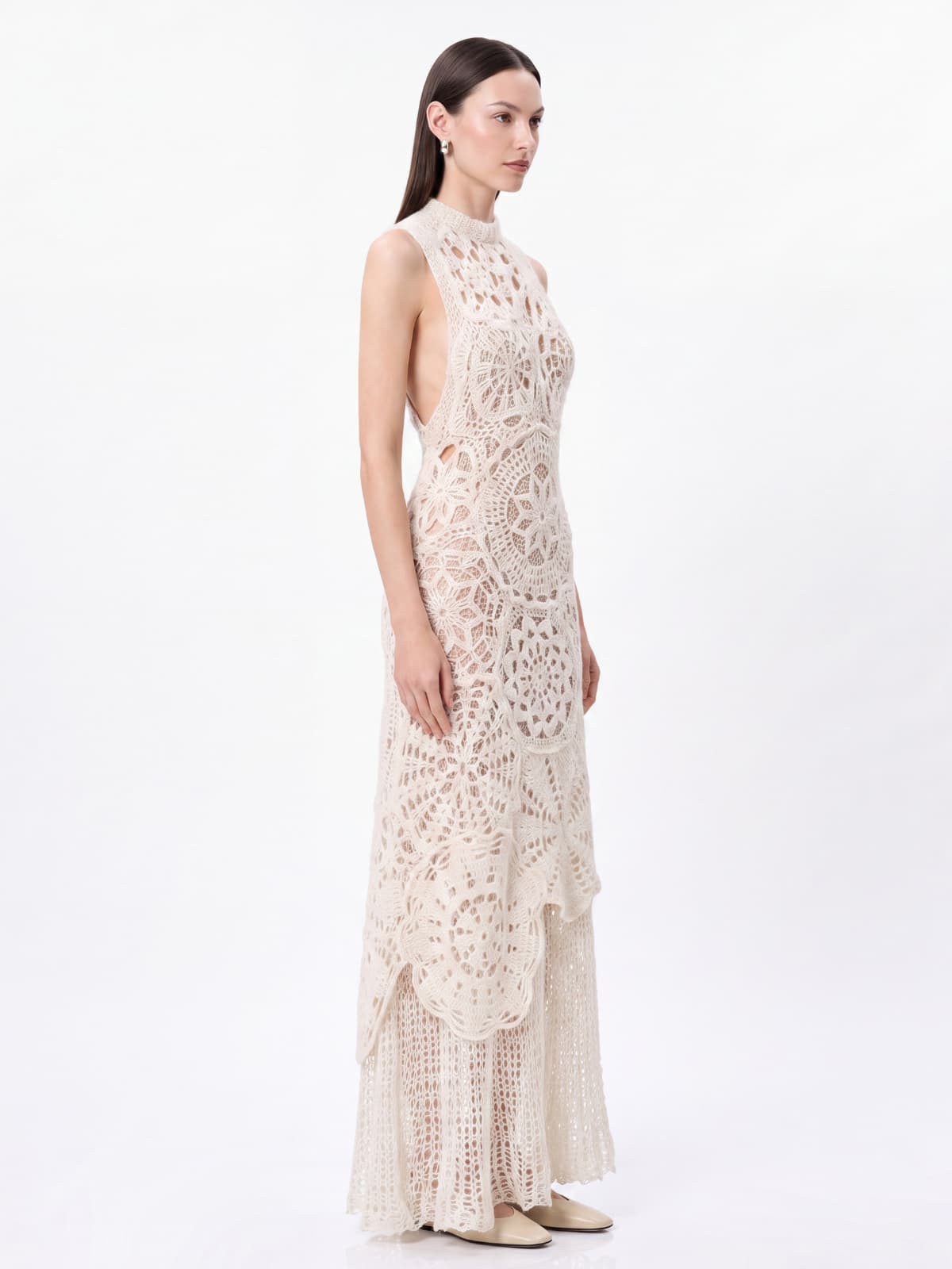 Drelian Open Back Knit Cutout Maxi Dress