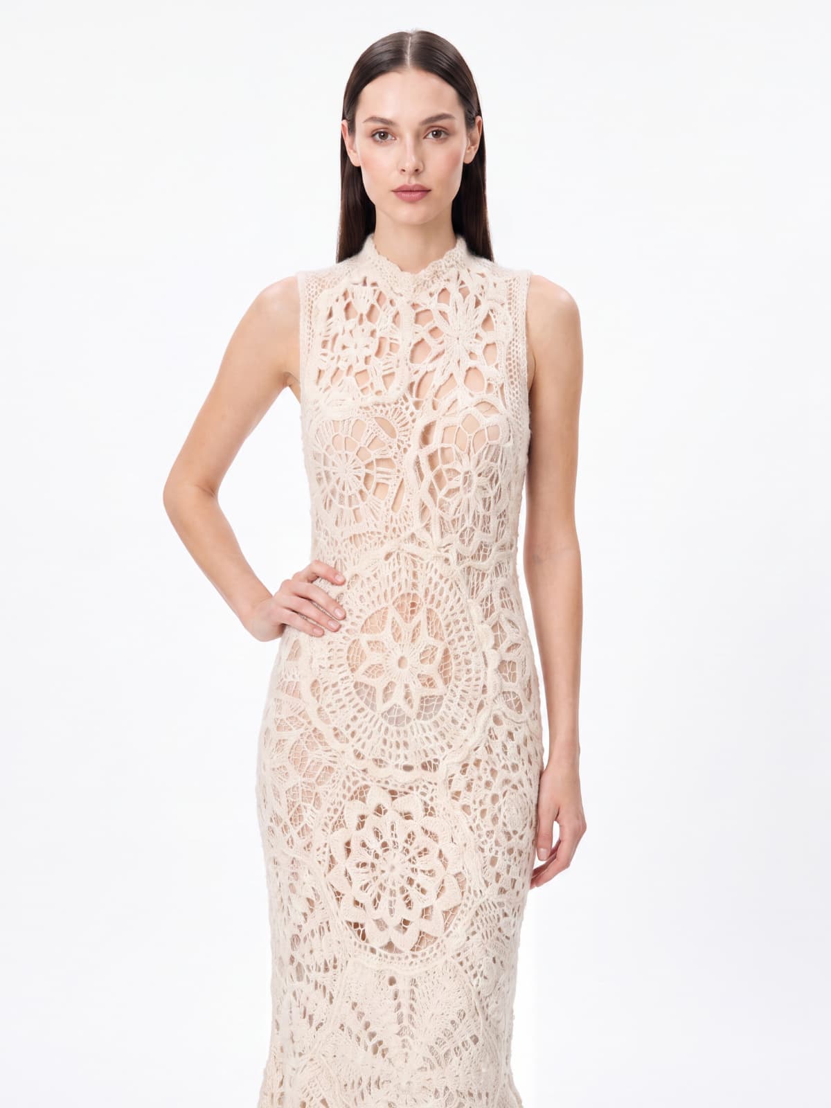 Drelian Open Back Knit Cutout Maxi Dress