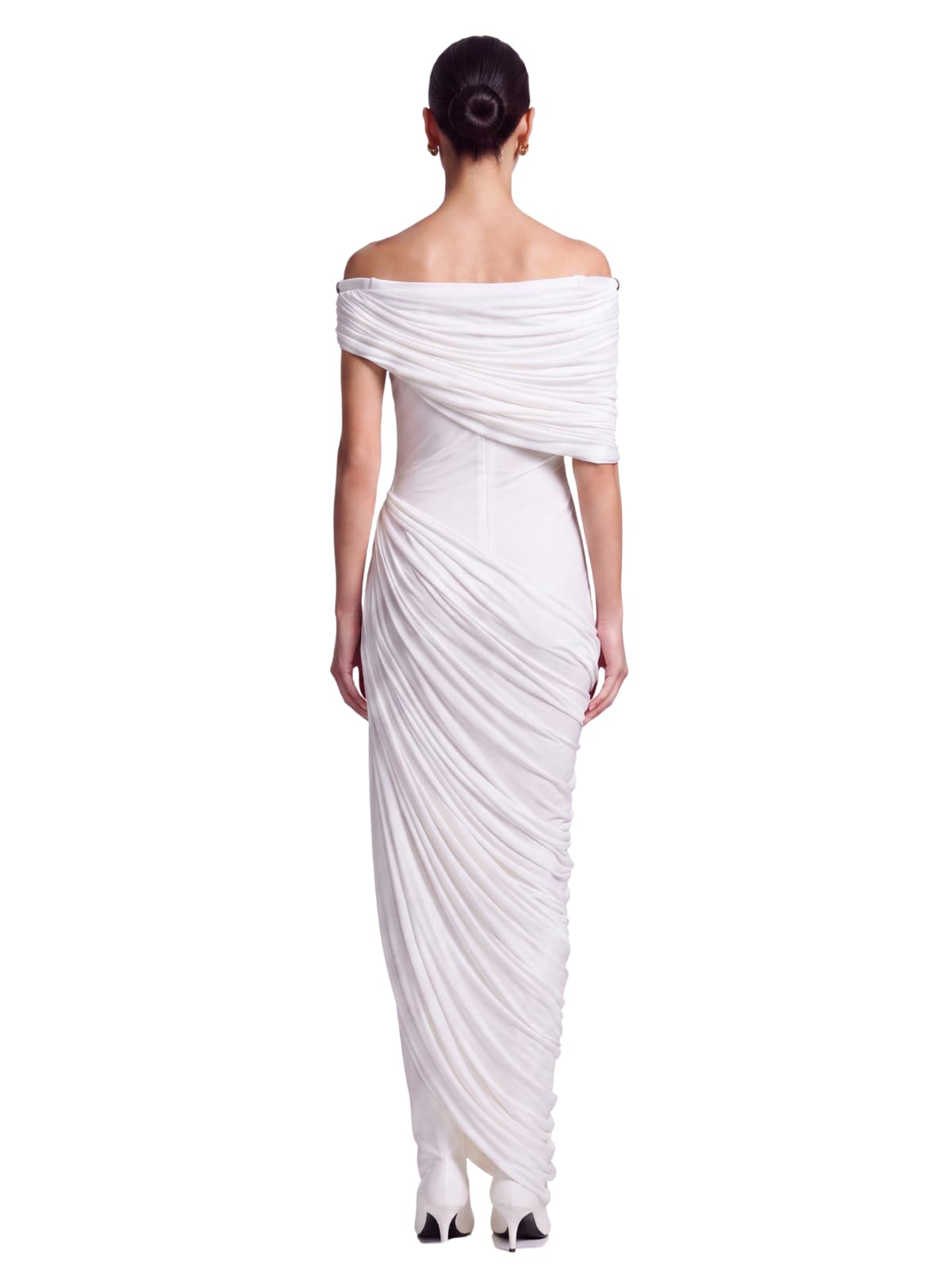 Elvona Off Shoulder Draped Maxi Dress