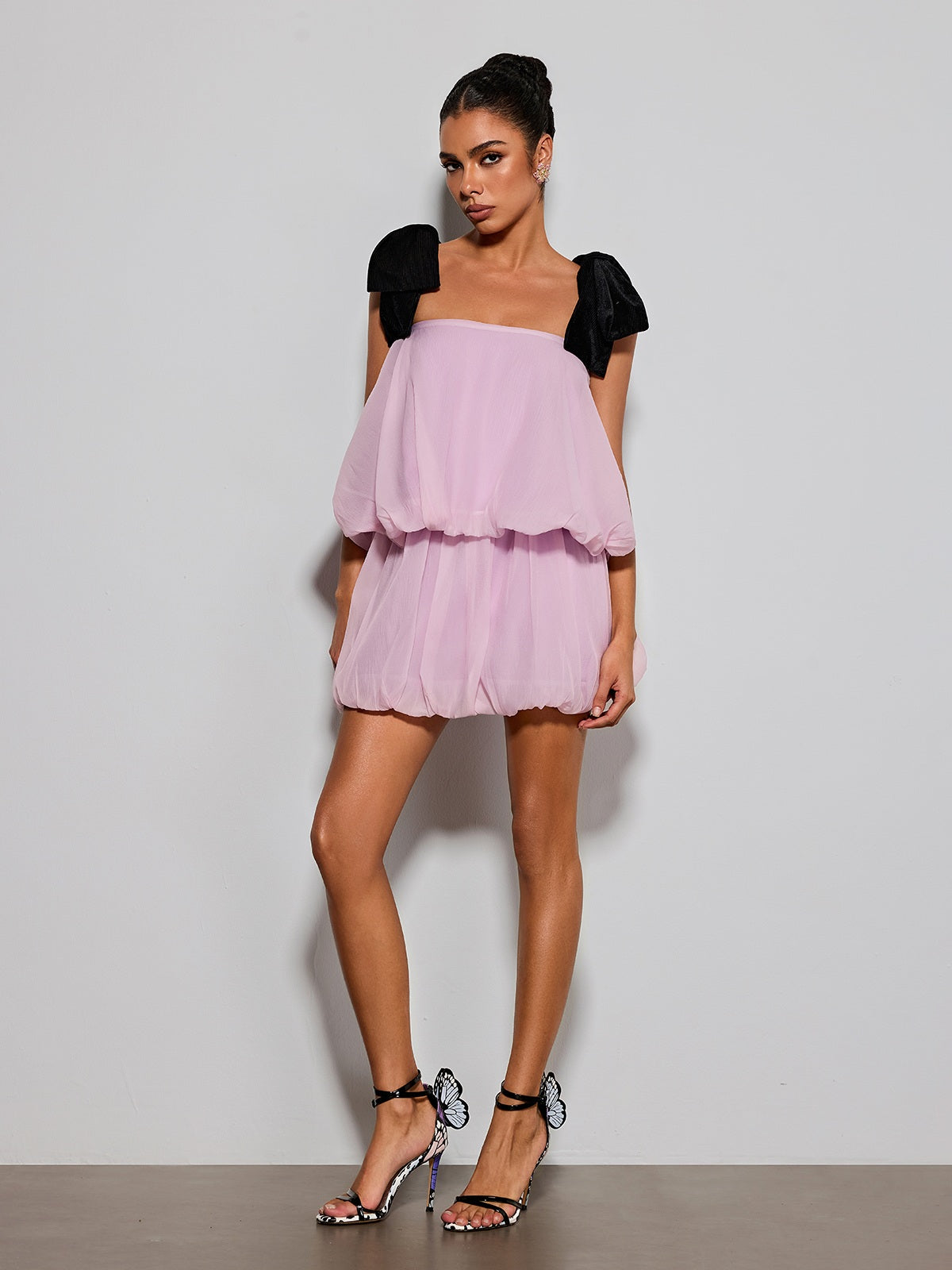 Ermias Tiered Bubble Mini Dress