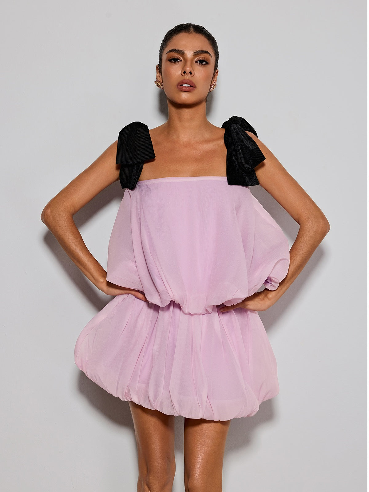 Ermias Tiered Bubble Mini Dress