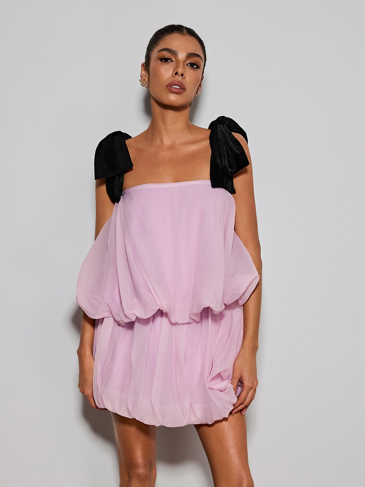 Ermias Tiered Bubble Mini Dress