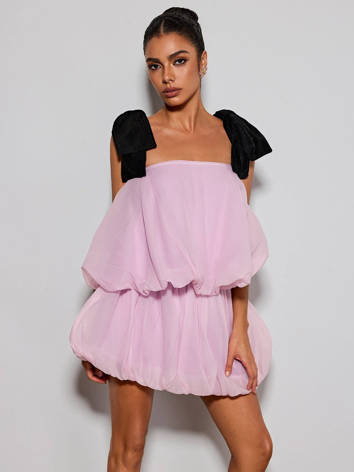 Ermias Tiered Bubble Mini Dress