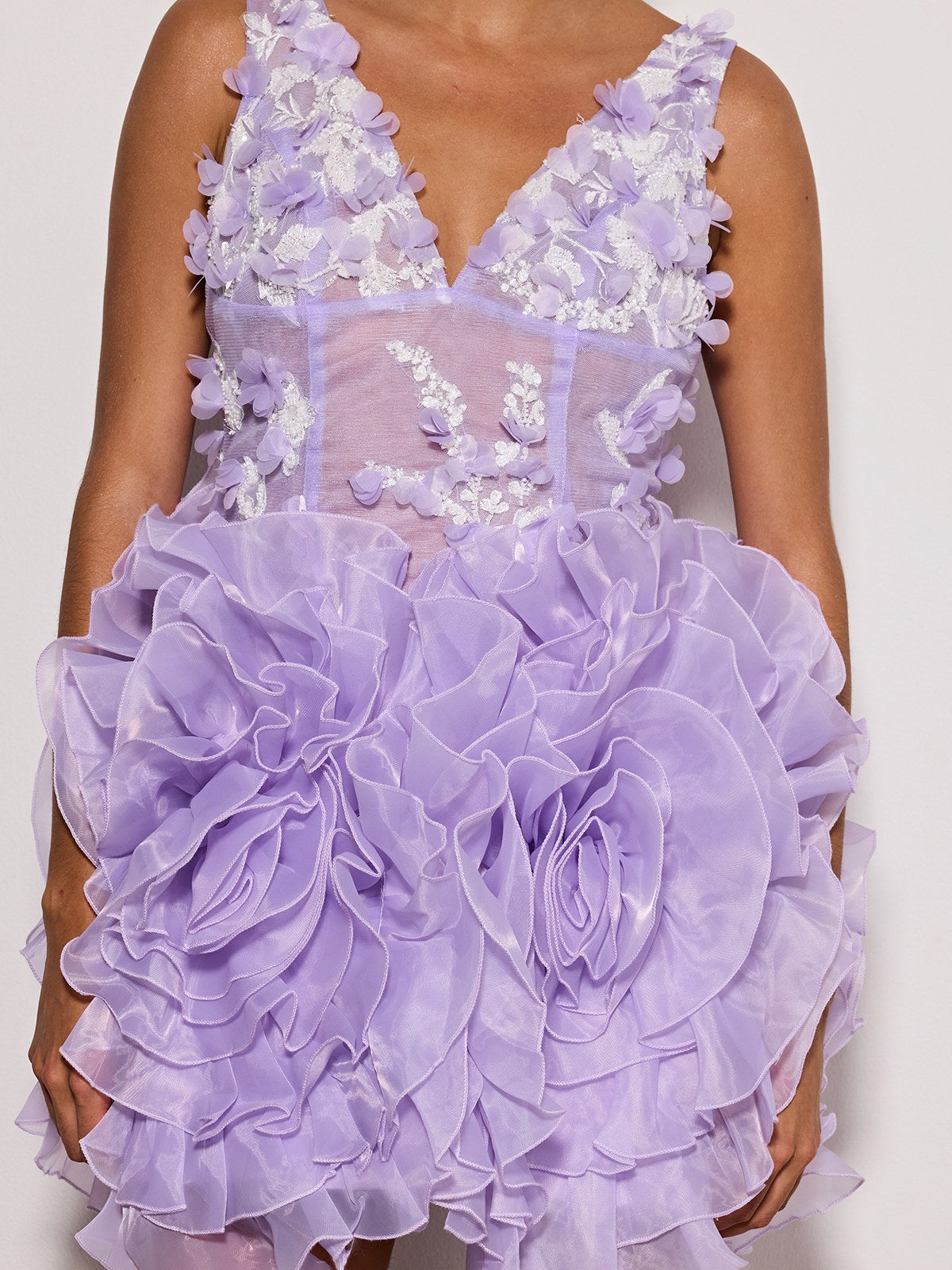 Ervin V Neck Flower Mini Dress
