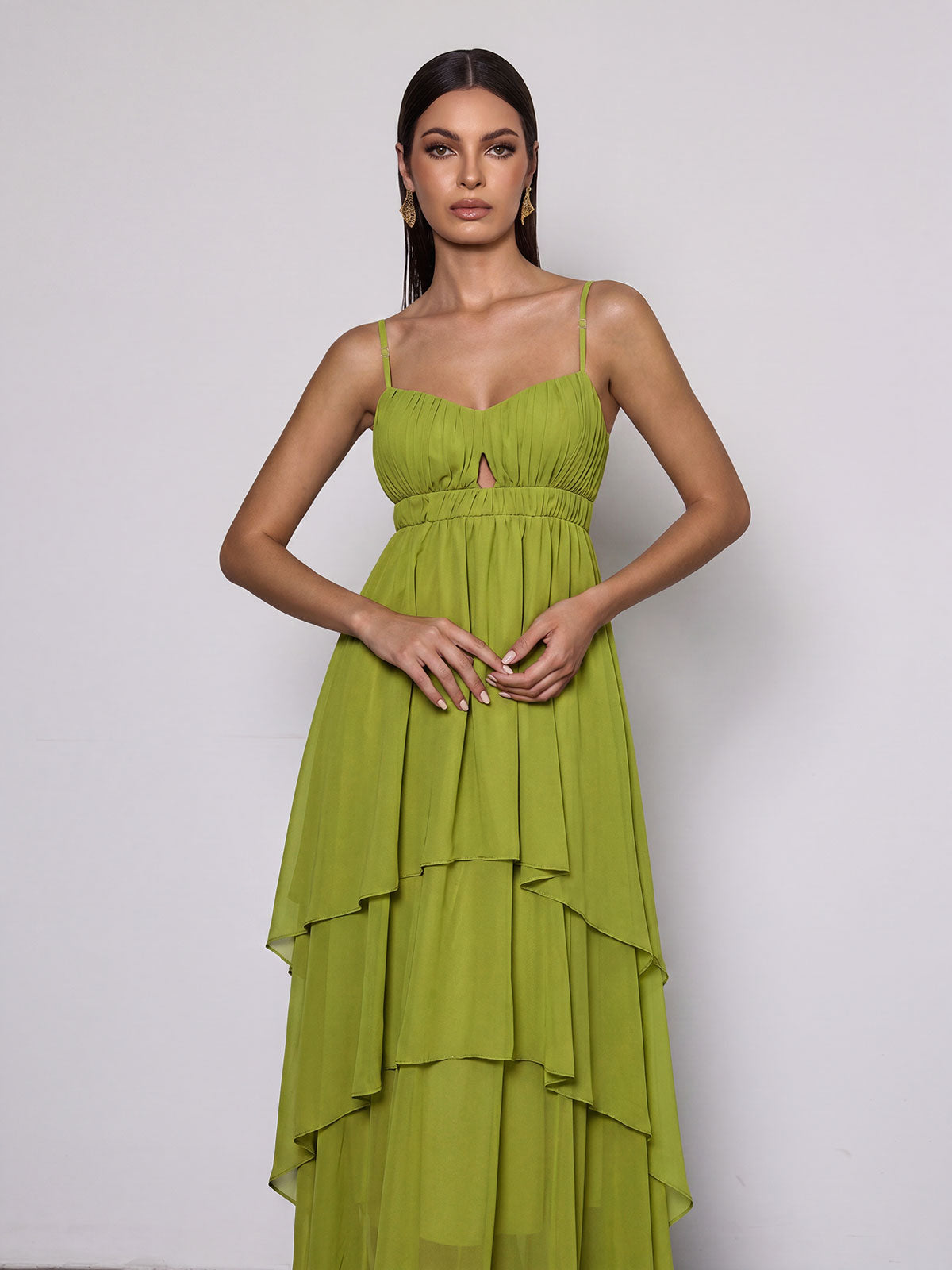 Escobar Spaghetti Pleated Maxi Dress
