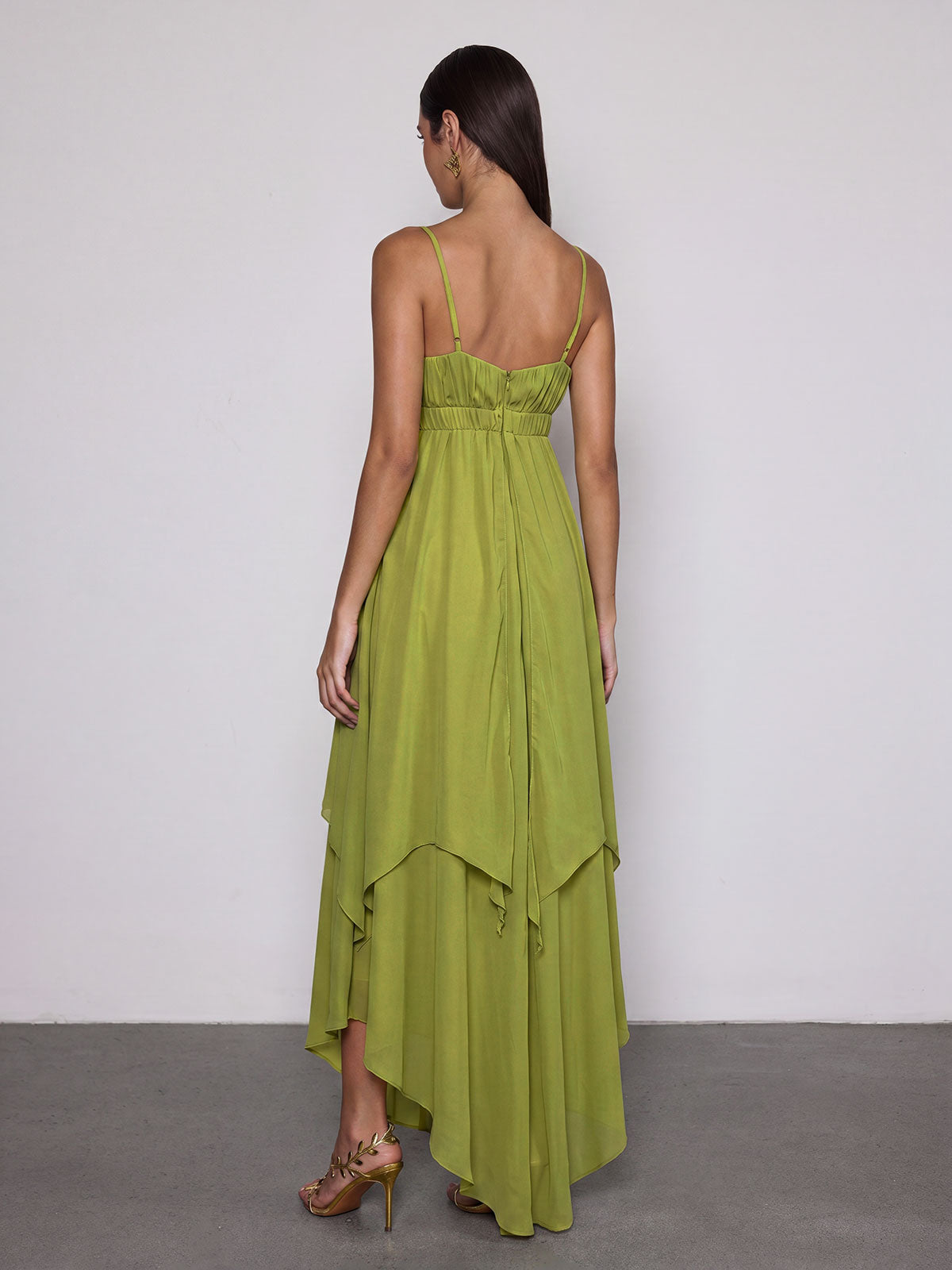 Escobar Spaghetti Pleated Maxi Dress