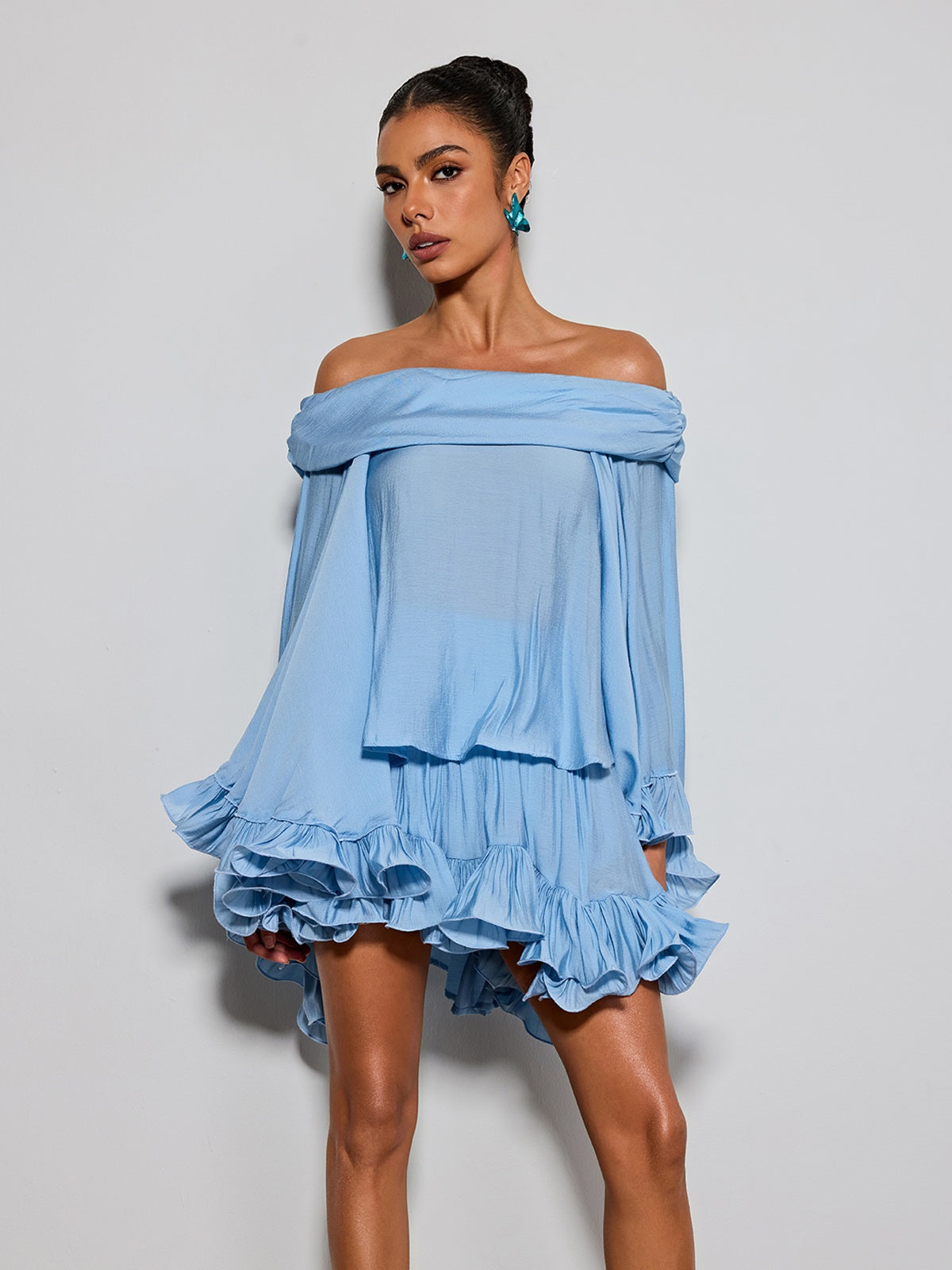 Etty Off Shoulder Ruffle Skirts Set