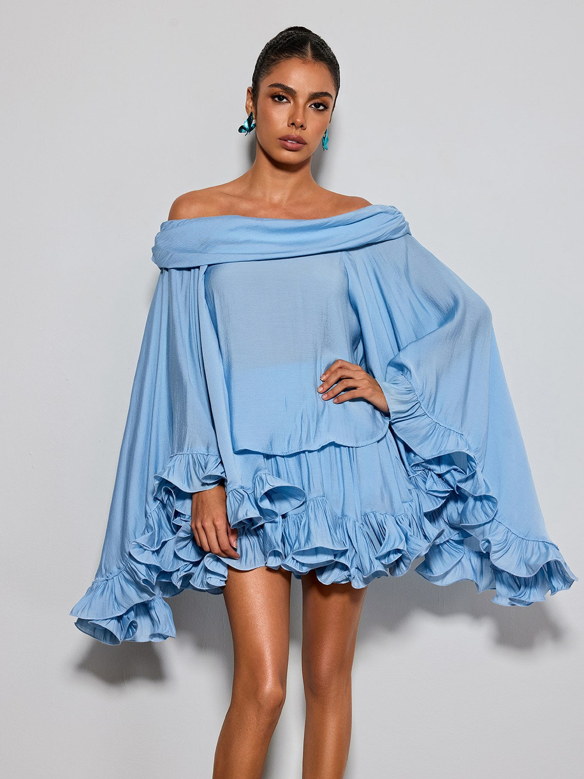 Etty Off Shoulder Ruffle Skirts Set