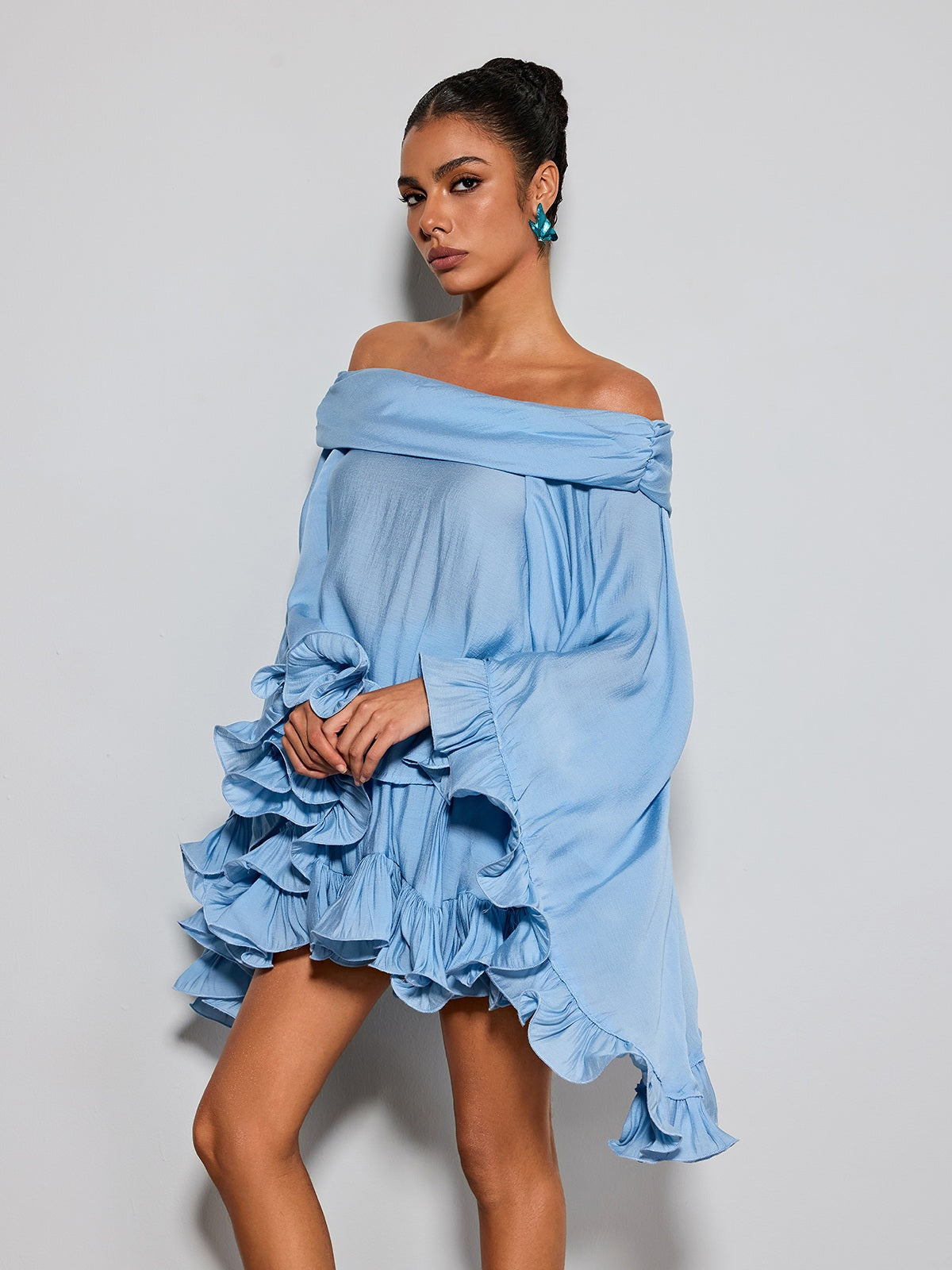 Etty Off Shoulder Ruffle Skirts Set