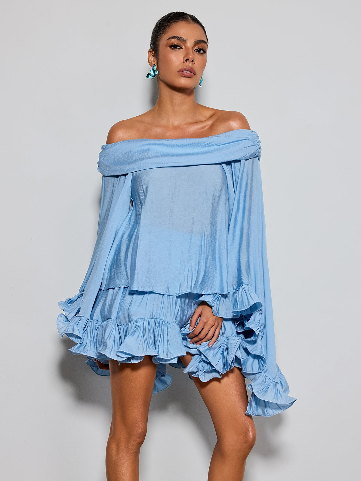 Etty Off Shoulder Ruffle Skirts Set