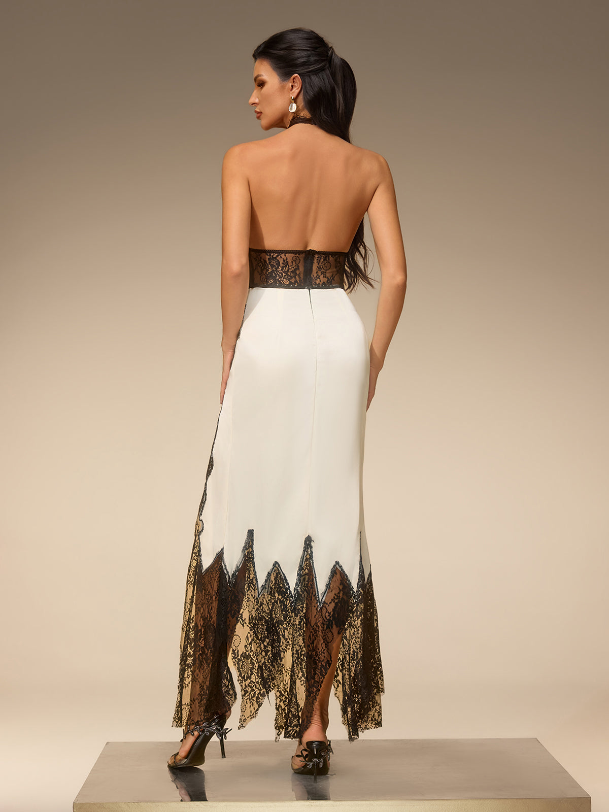 Euthymia Halterneck Lace Maxi Dress