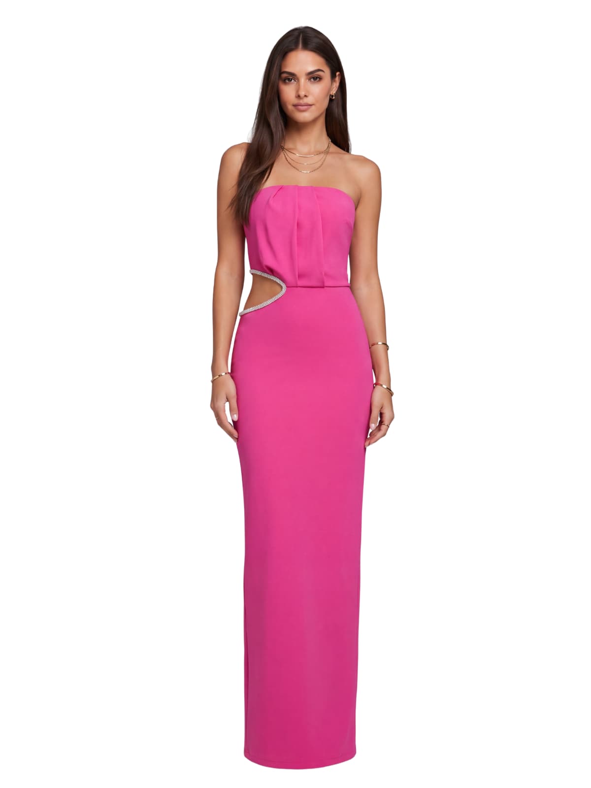 Farelix Strapless Cutout Split Maxi Dress