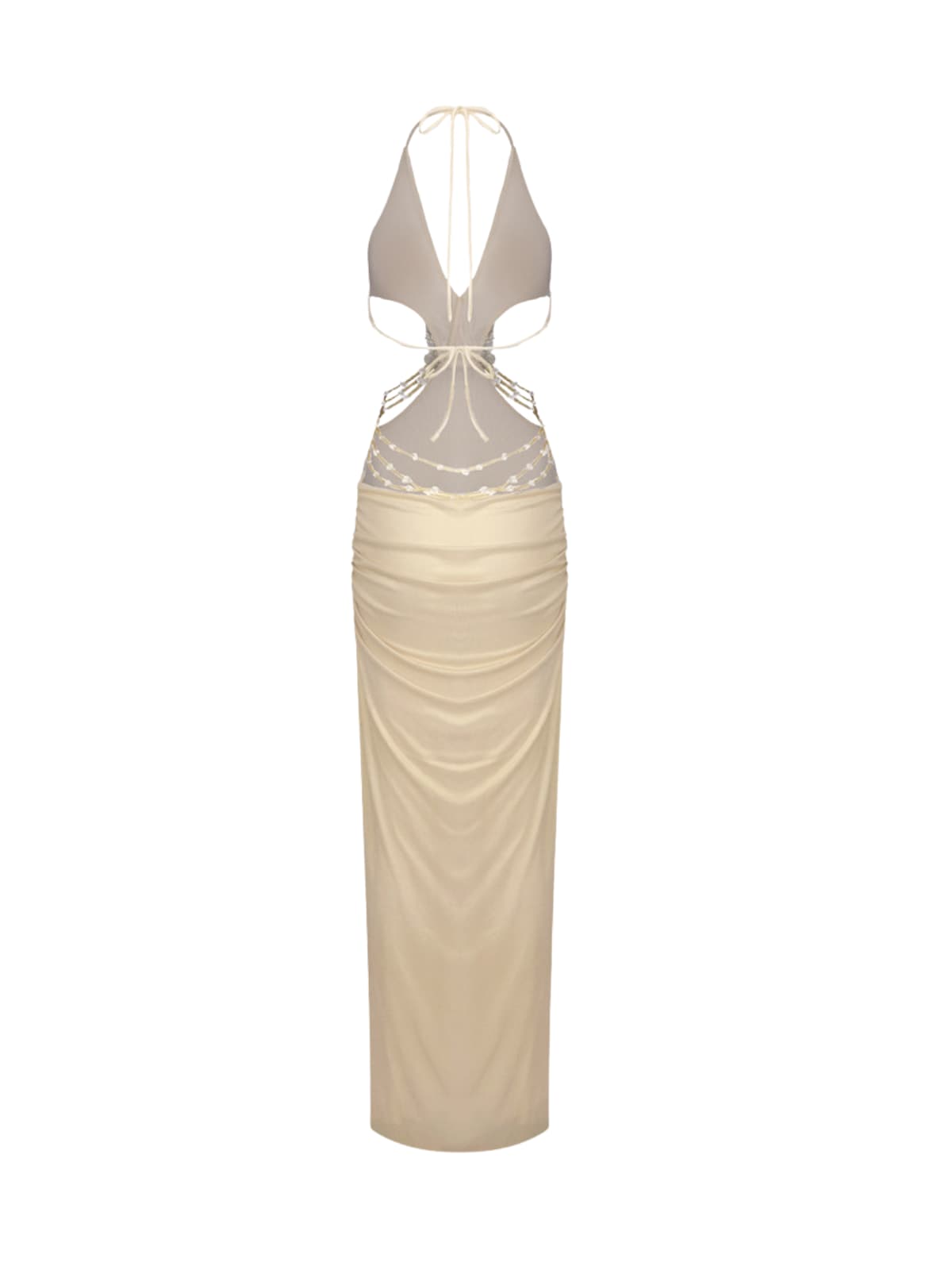 Hydronix Backless Cutout Chain Maxi Dress