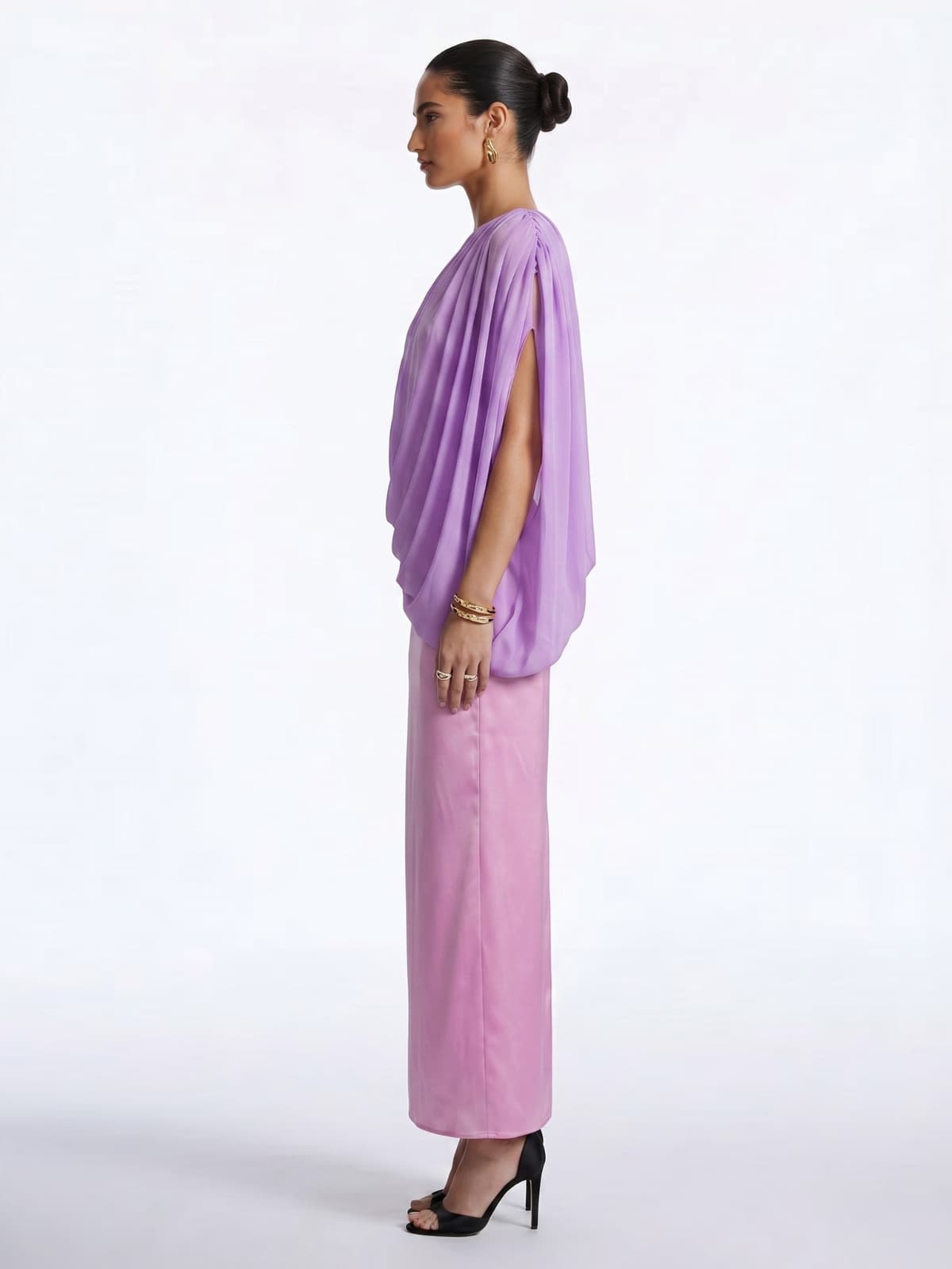 Ivaren One Shoulder Ruched Maxi Dress