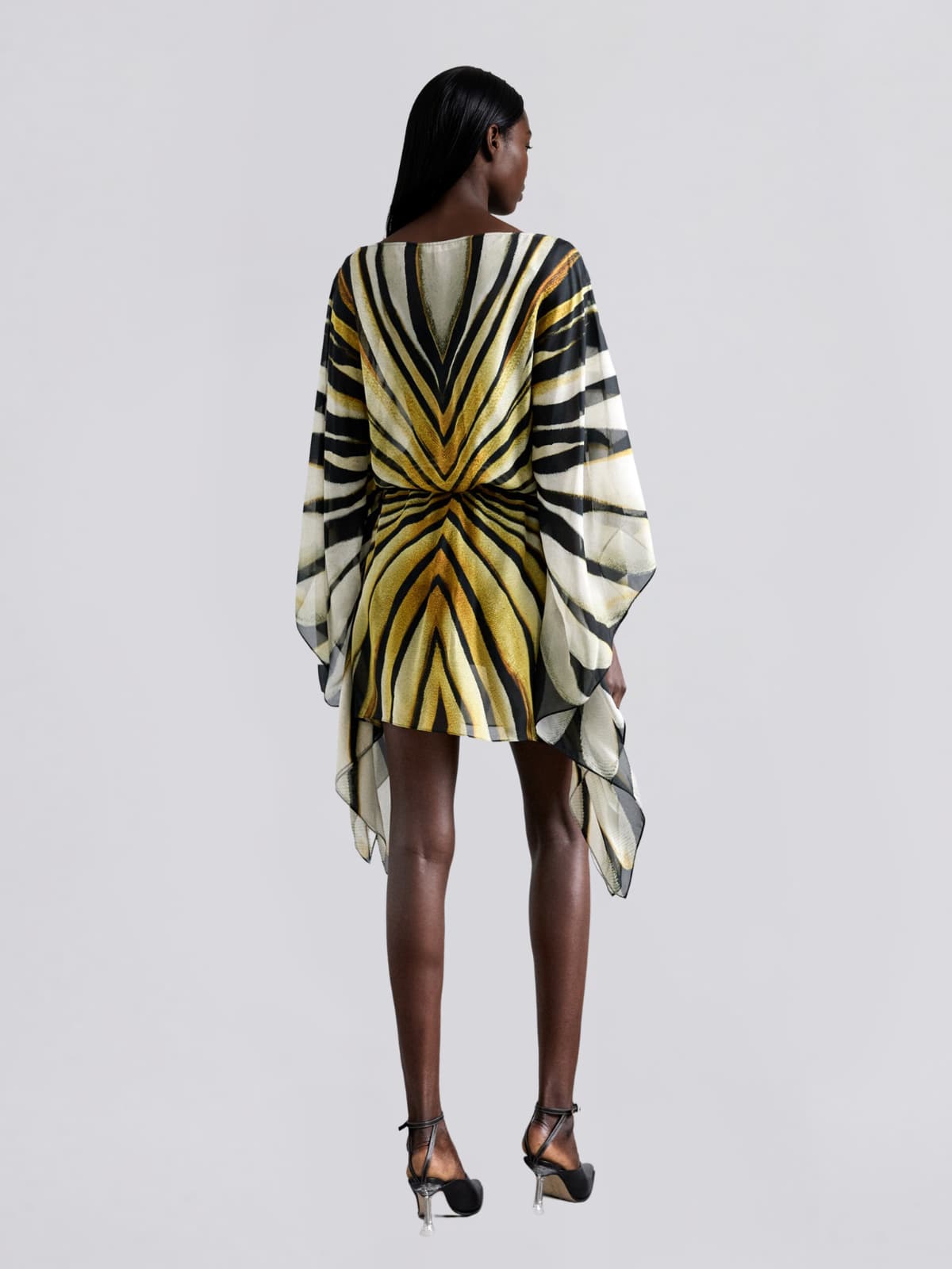Jaleno Bat Sleeve Stripe Mini Dress