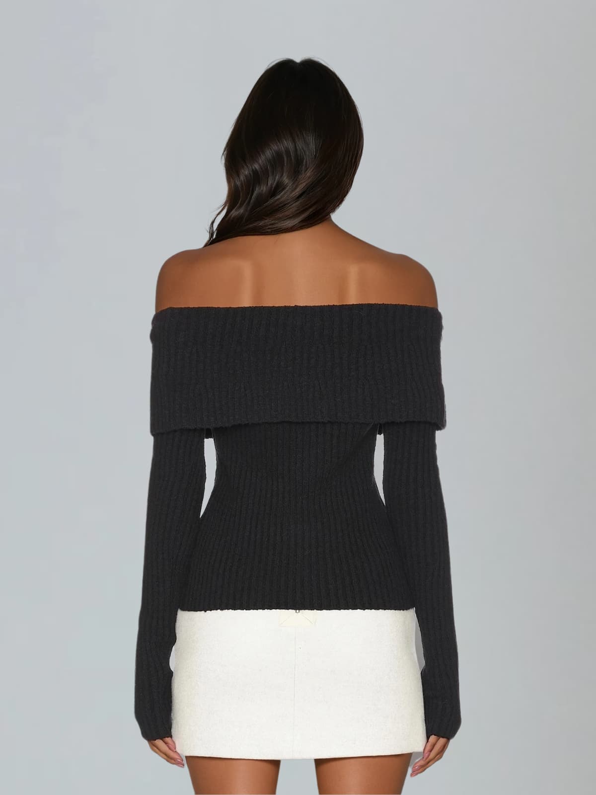 Jittera Off Shoulder Flower Knitted Top