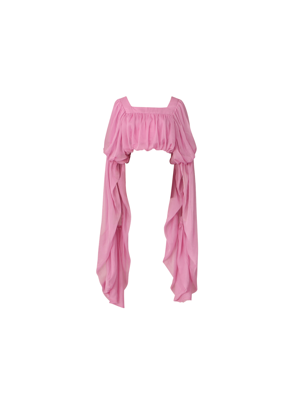 Jorvik Cape Sleeve Crop Top In Pink