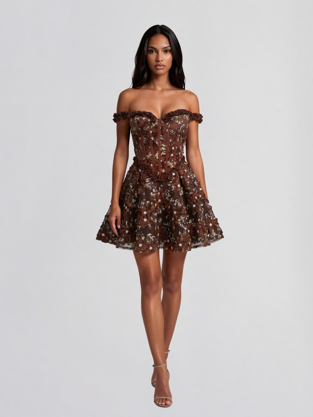 Jyvric Off Shoulder Flower Mini Dress