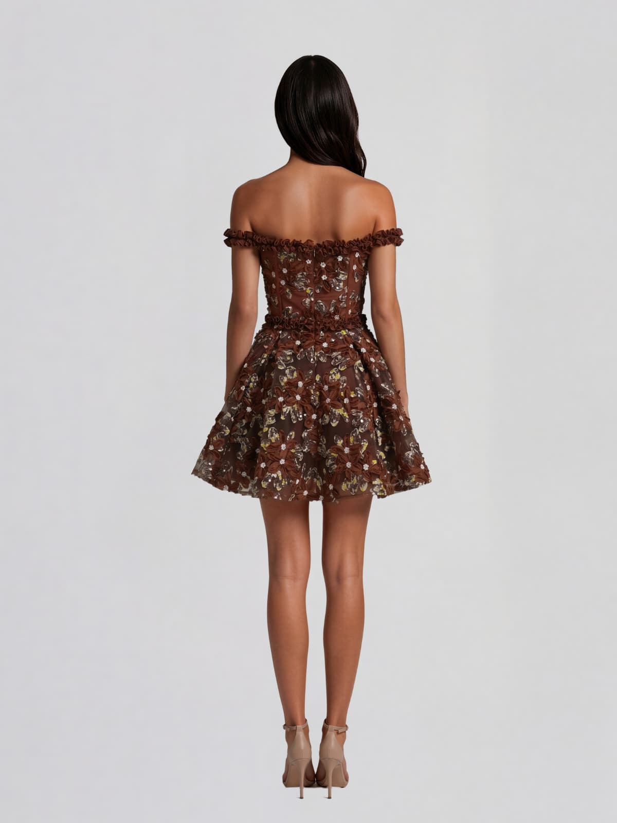 Jyvric Off Shoulder Flower Mini Dress