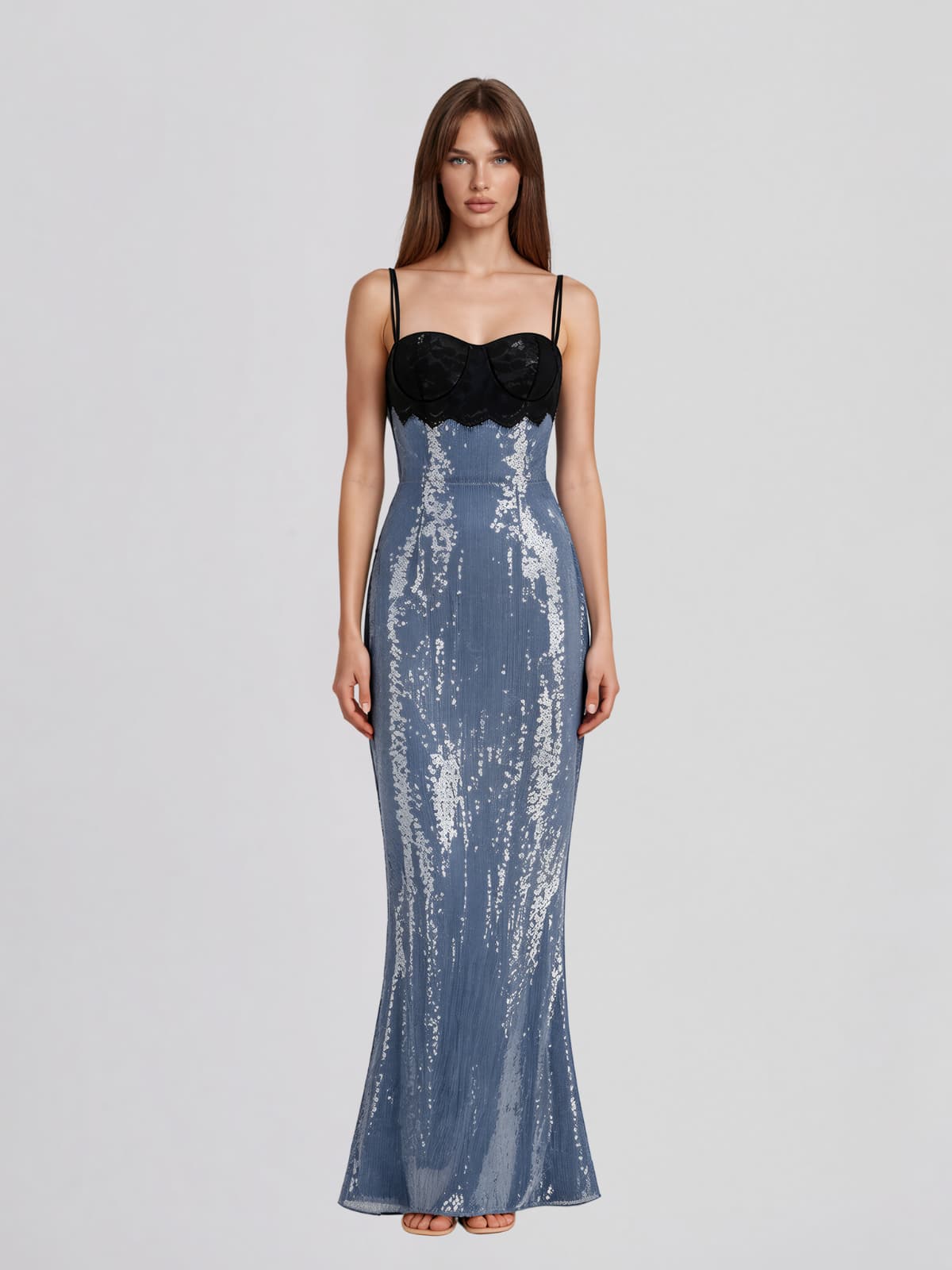 Kayvor Spaghetti Sequin Maxi Dress