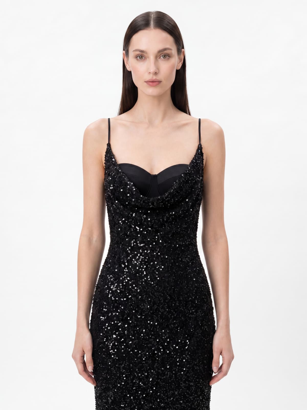 Kirell Spaghetti Sequin Maxi Dress