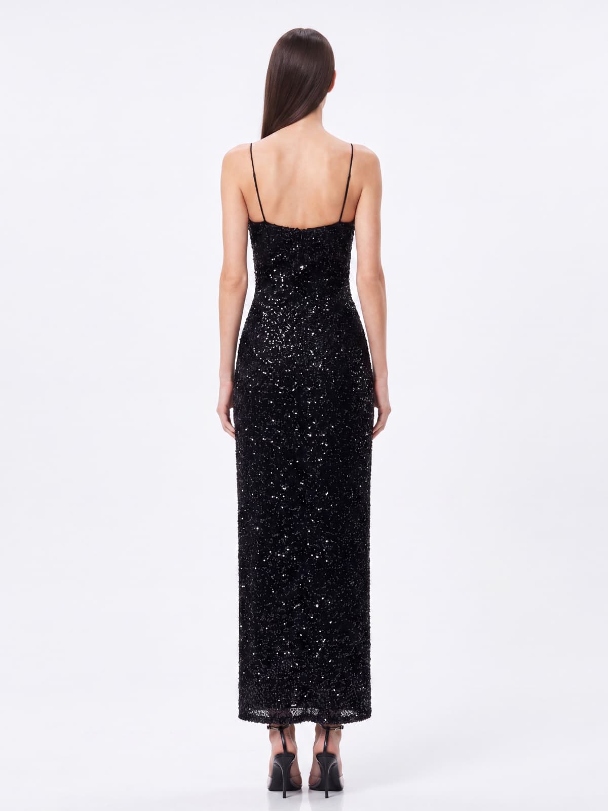 Kirell Spaghetti Sequin Maxi Dress