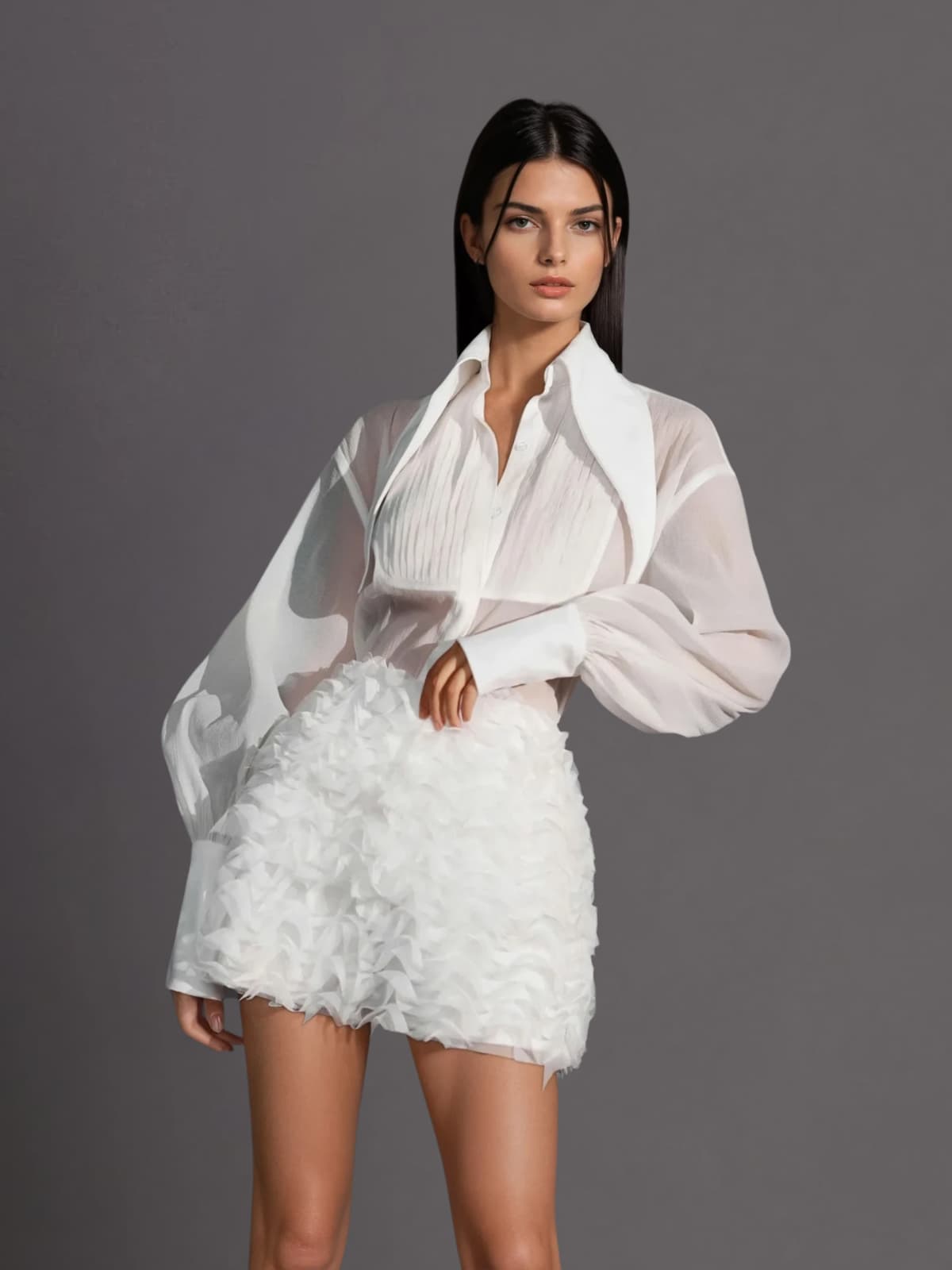 Kreutza Folded Collar Skirt Set