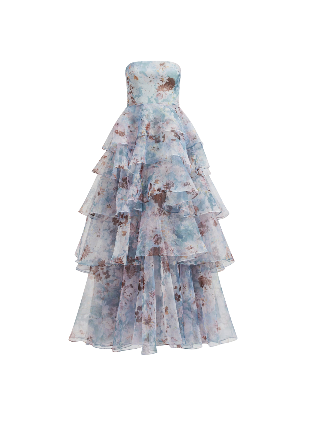 Kylden Strapless Floral Tiered Maxi Dress