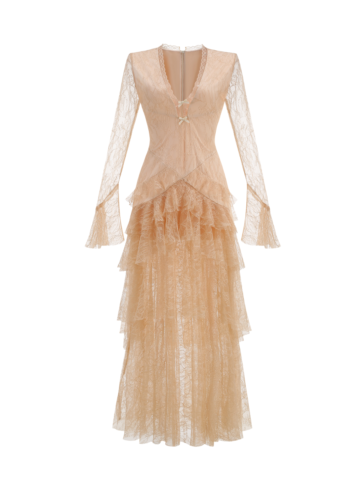 Mirelo V Neck Lace Maxi Dress