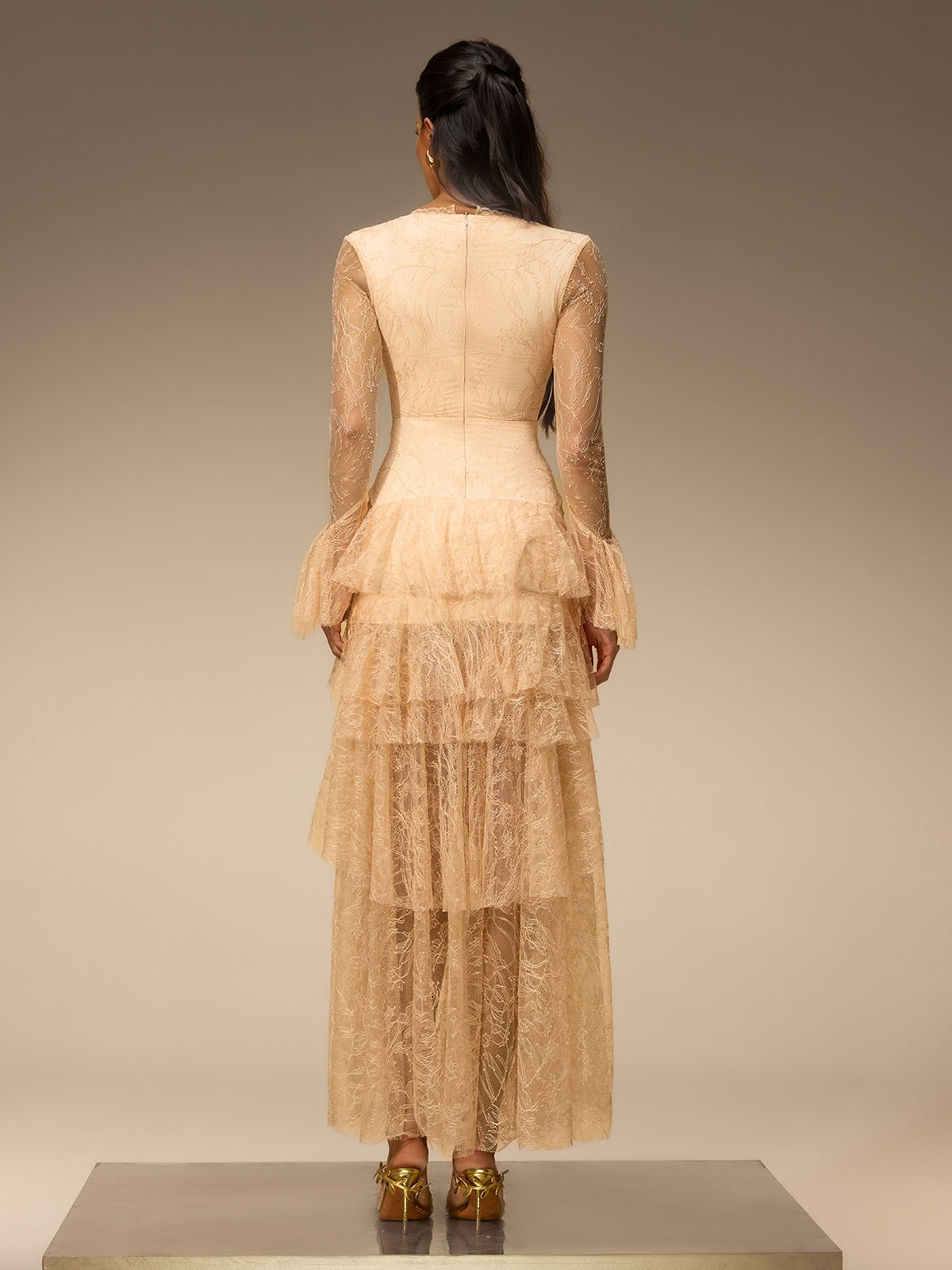Mirelo V Neck Lace Maxi Dress